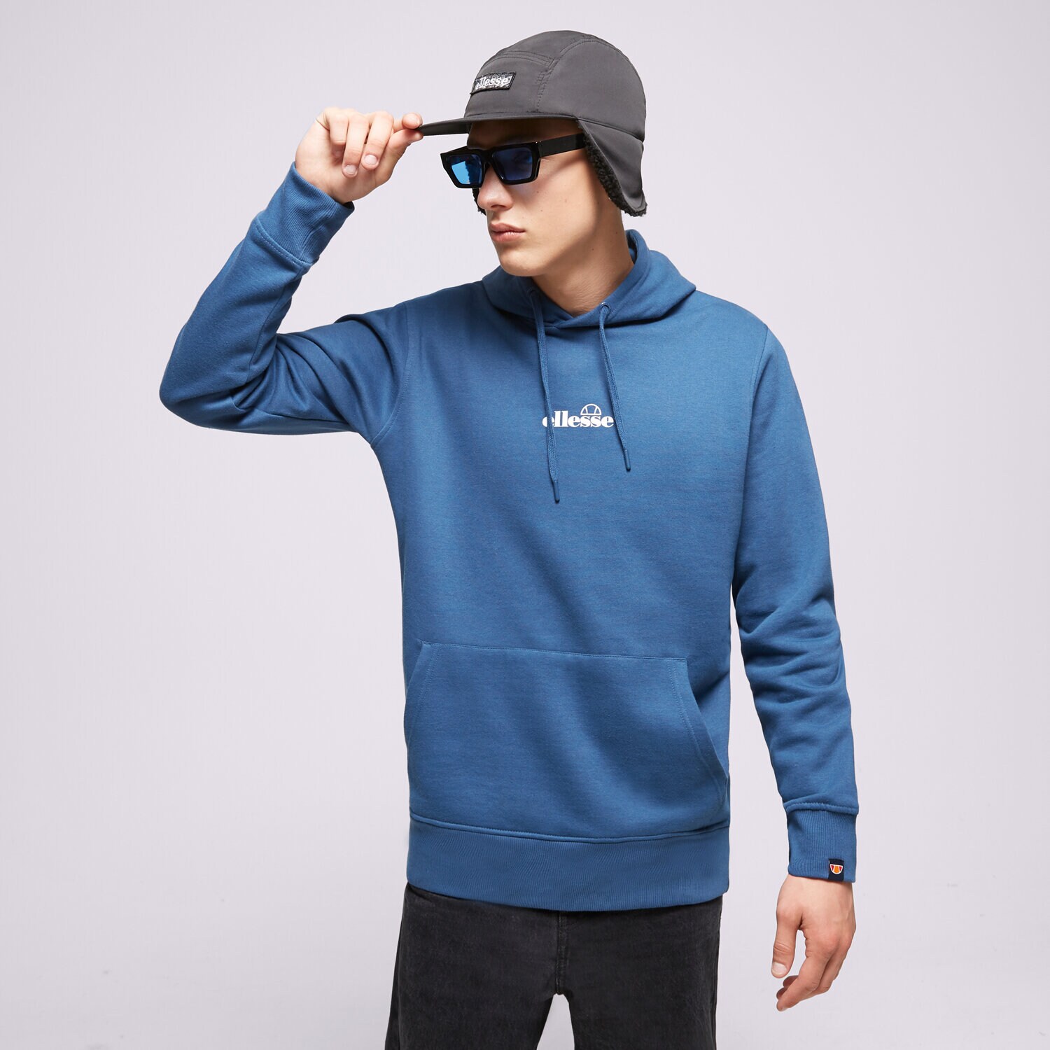 pánská mikina ELLESSE MIKINA S KAPUCÍ PERSHUTA BLUE OH HOODY SHP16466402 MODRÁ