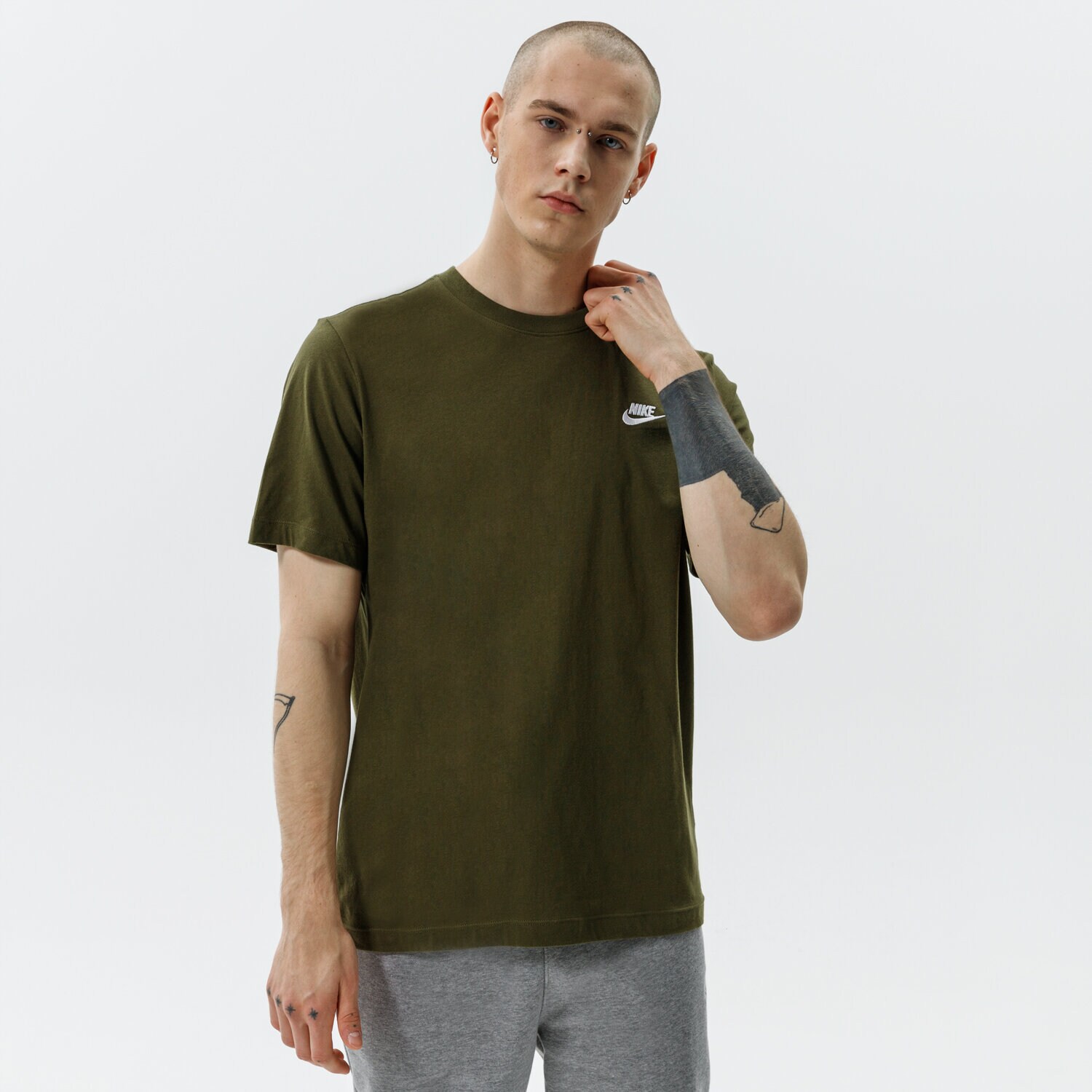 pánské tričko NIKE TRIČKO SPORTSWEAR CLUB AR4997-327 KHAKI