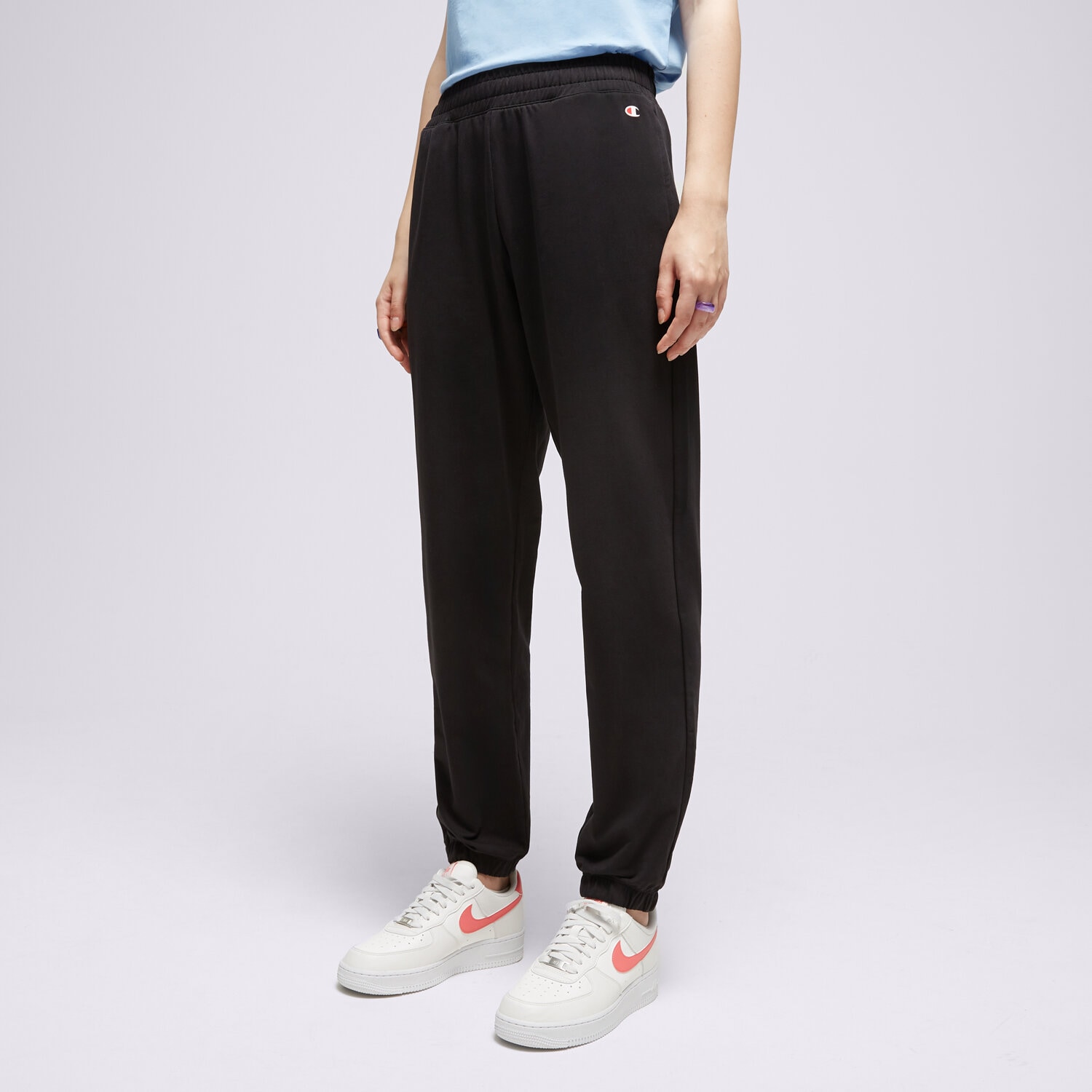 dámské kalhoty CHAMPION KALHOTY  ELASTIC CUFF PANTS 114874KK001 ČERNÁ