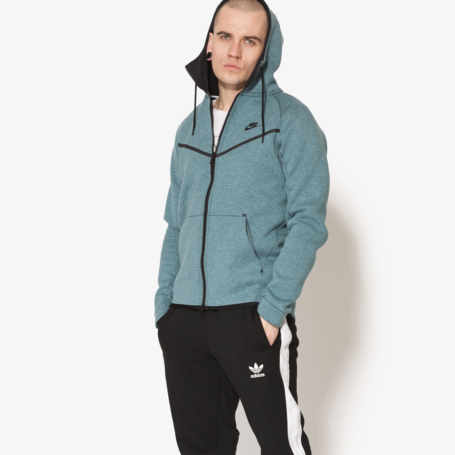 pánská mikina NIKE MIKINA NSW TCH FLC WR 805144055 MODRÁ