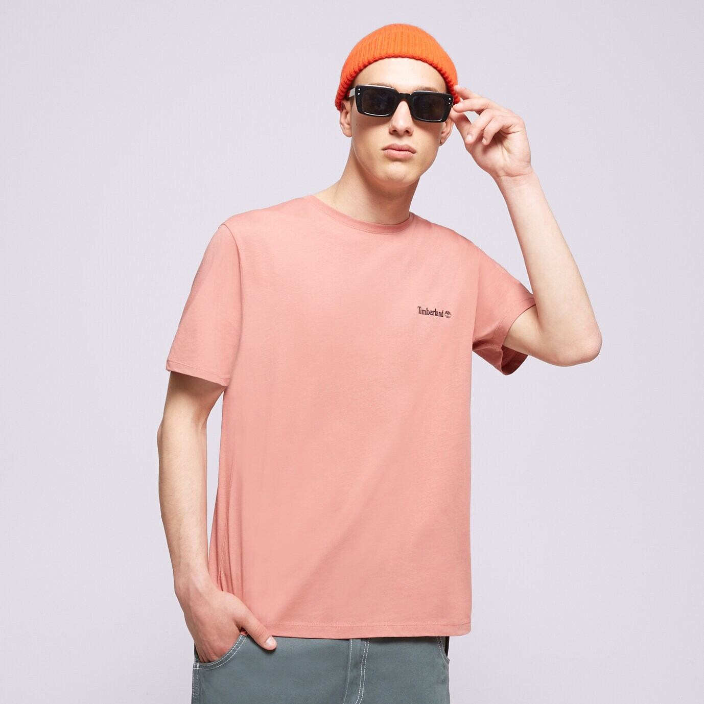 pánské tričko TIMBERLAND TRIČKO SMALL LOGO PRINT TB0A5PGZDJ11 BORDOVÁ