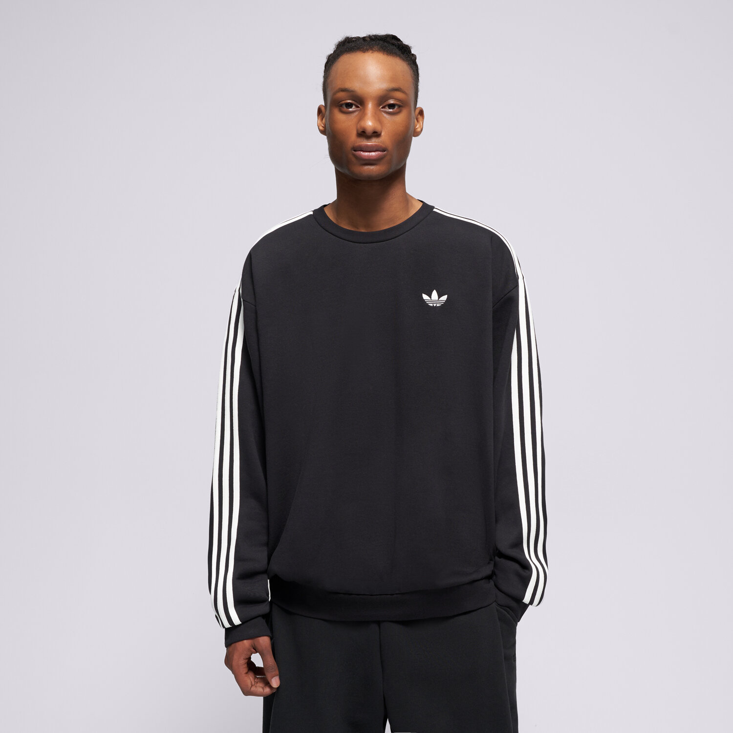 pánská mikina ADIDAS MIKINA 3S CREW KQ8915 ČERNÁ