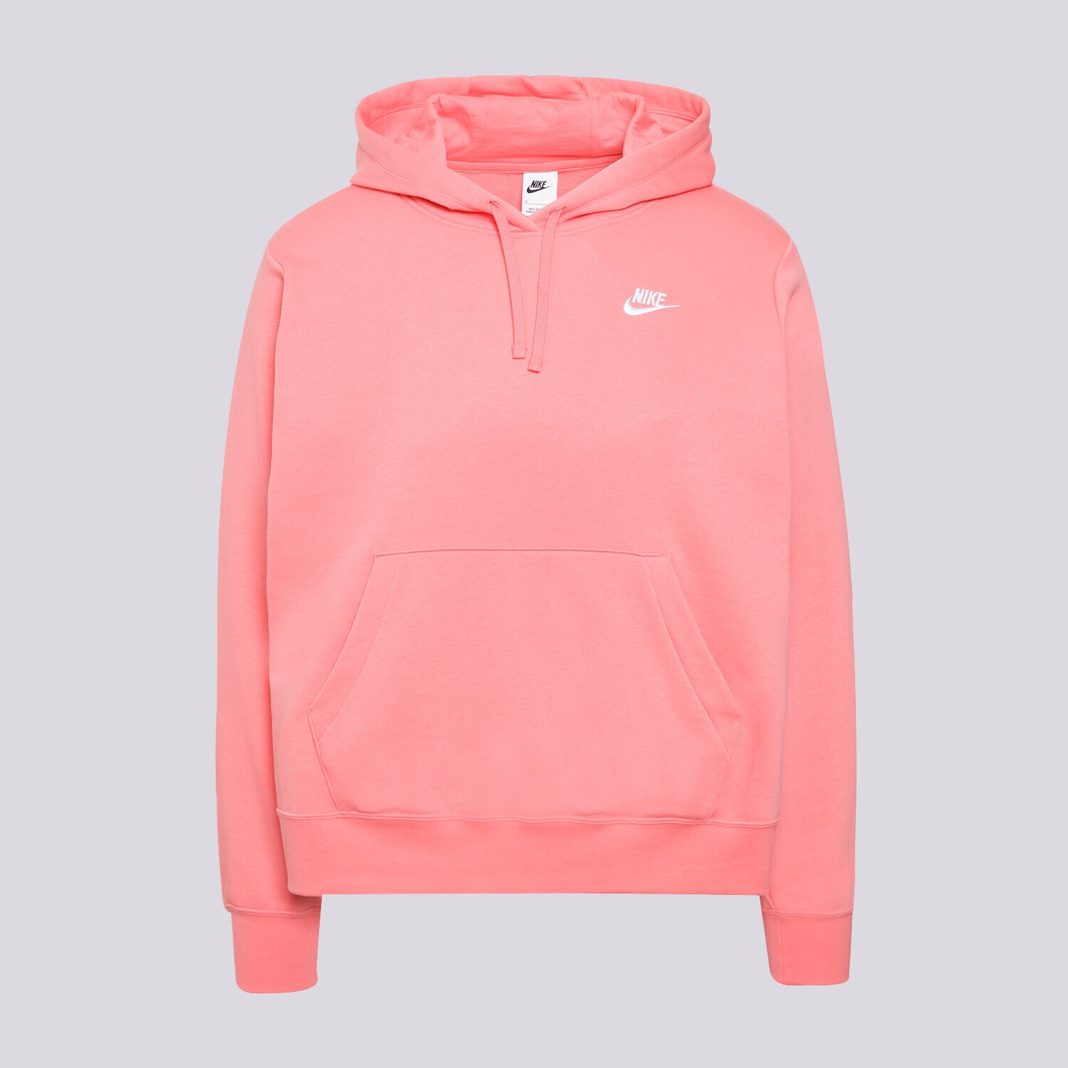 dámská mikina NIKE MIKINA S KAPUCÍ W NSW CLUB FLC STD PLUS SIZE DV5092-894 RŮŽOVÁ