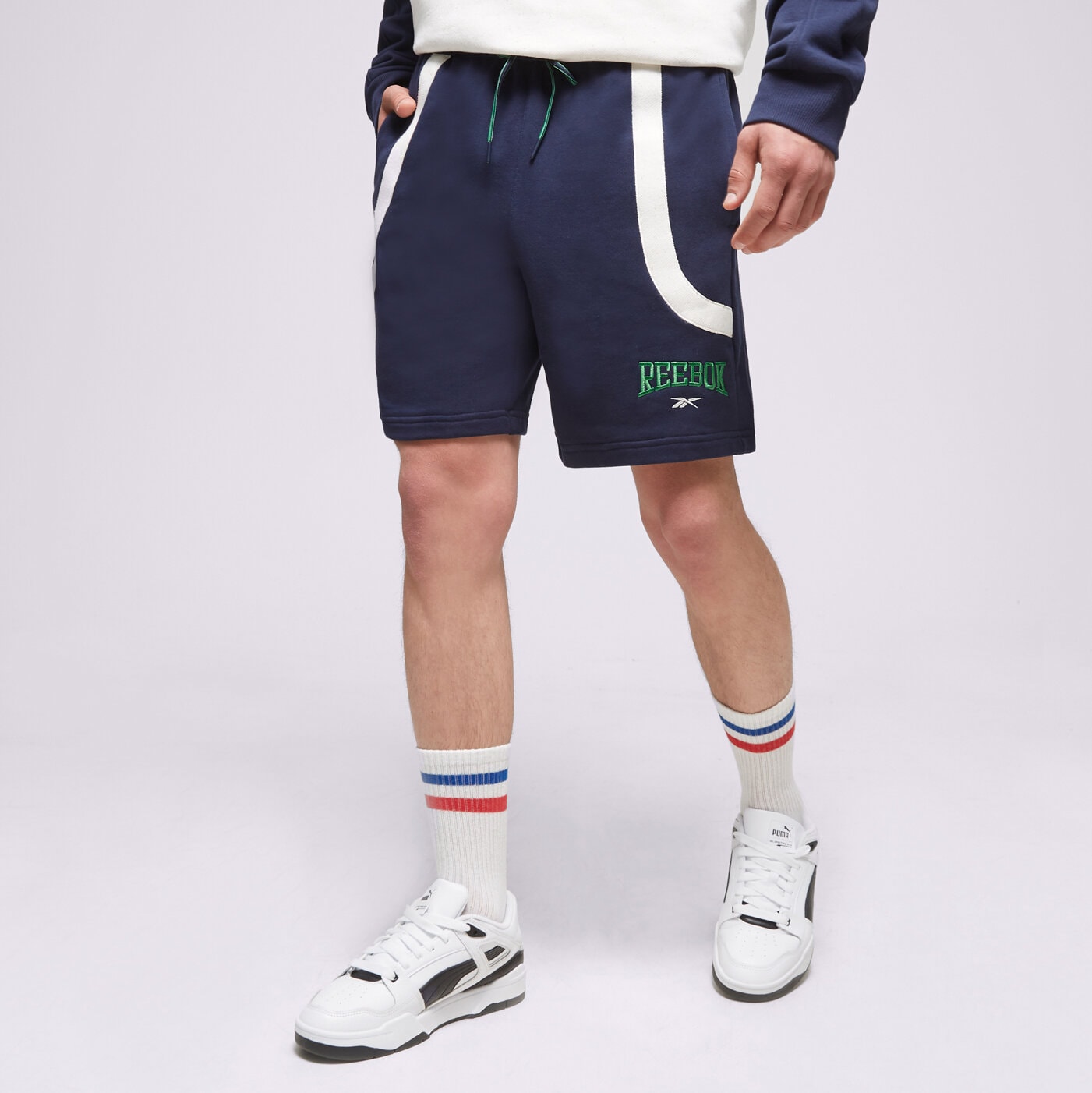 pánské kraťasy REEBOK ŠORTKY  CL VAR FT SHORTS HS9180 TMAVOMODRÁ
