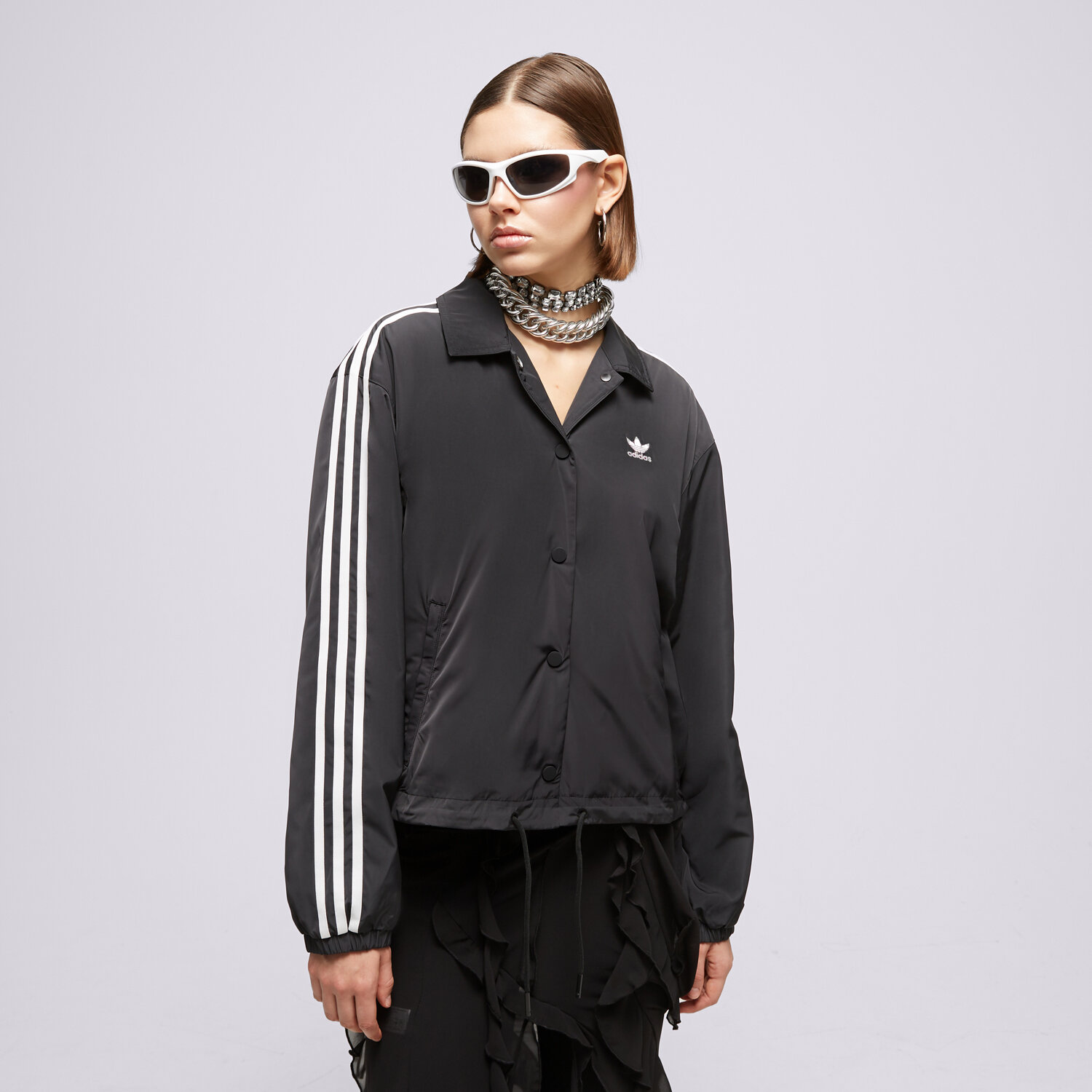 Přechodná bunda dámská (podzimní, jarní) ADIDAS BUNDA COACH JACKET IC5478 ČERNÁ