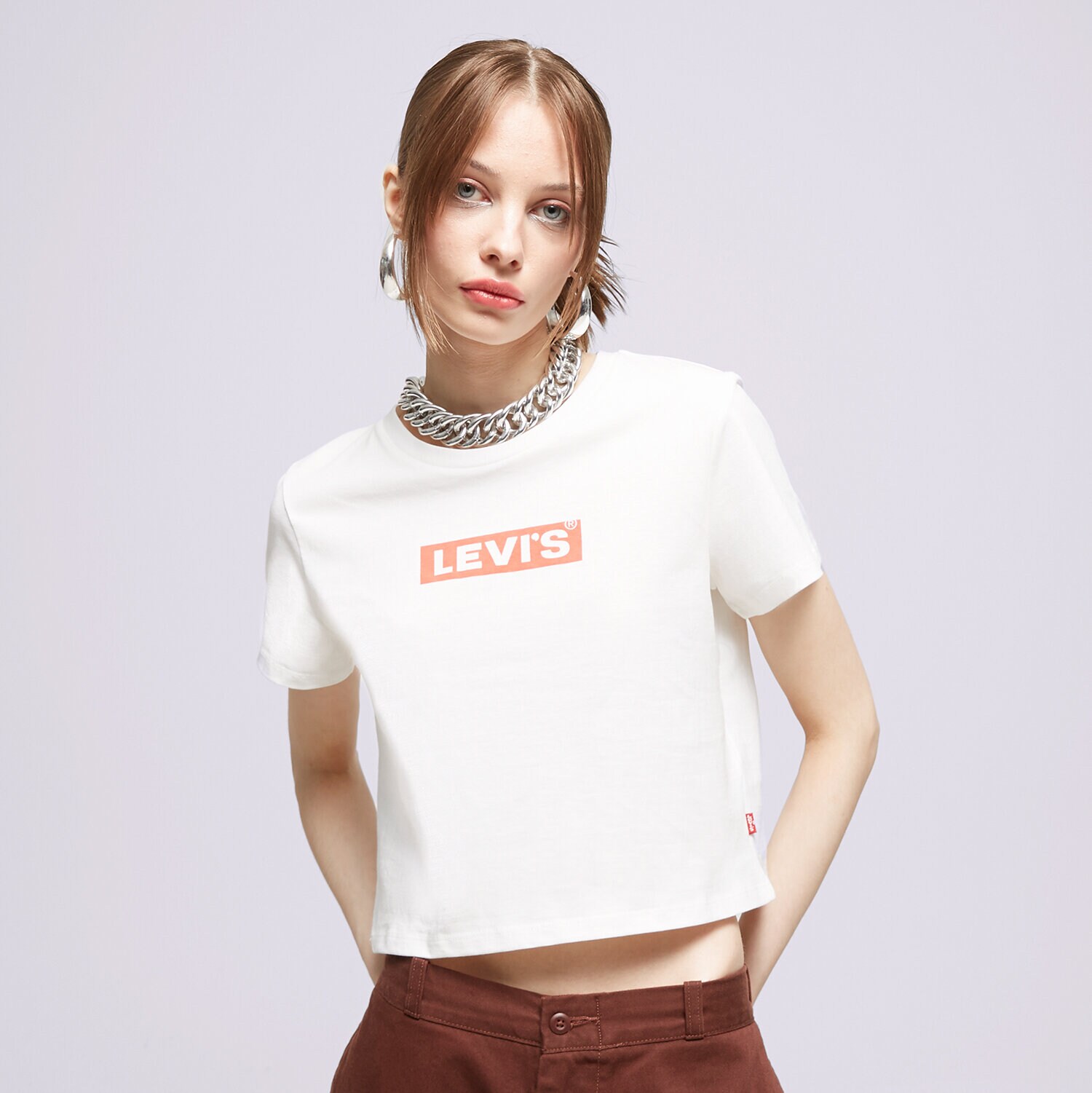 dámské tričko LEVI'S TRIČKO GR CROPPED JORDIE TEE NEUTRALS A07850064 BÍLÁ