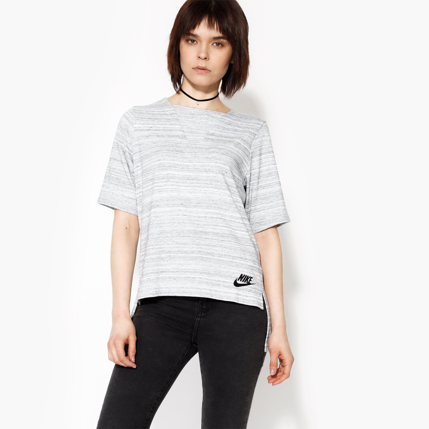 dámské tričko NIKE TRIČKO SS NSW AV15 TOP KNT 838954100 ŠEDÁ