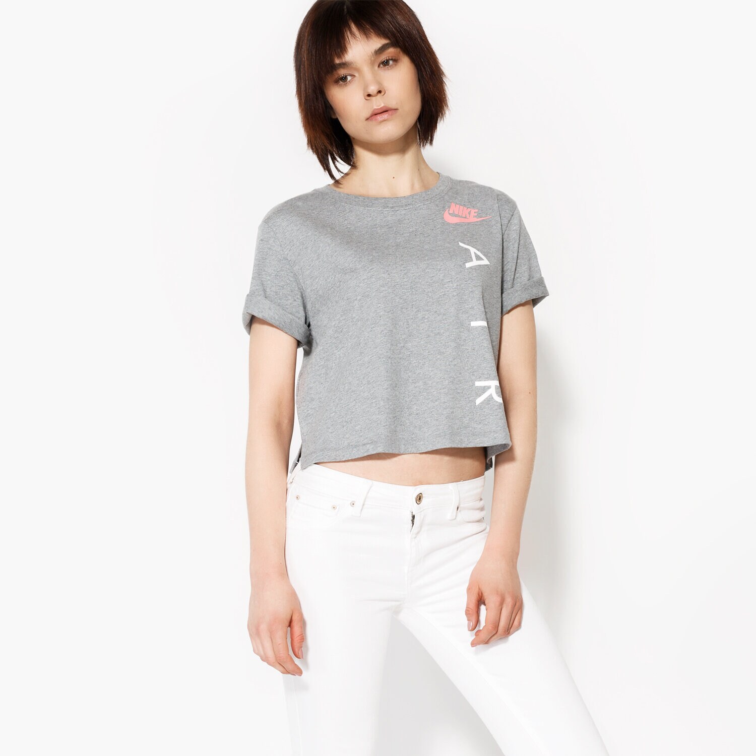 dámské tričko NIKE TRIČKO SS NSW TOP AIR 856867091 ŠEDÁ