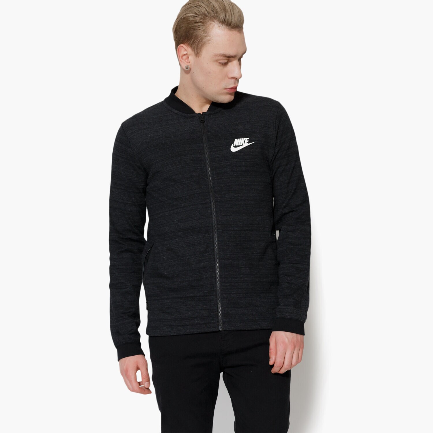 pánská mikina NIKE MIKINA NSW AV15 JKT KNIT 837008010 ČERNÁ