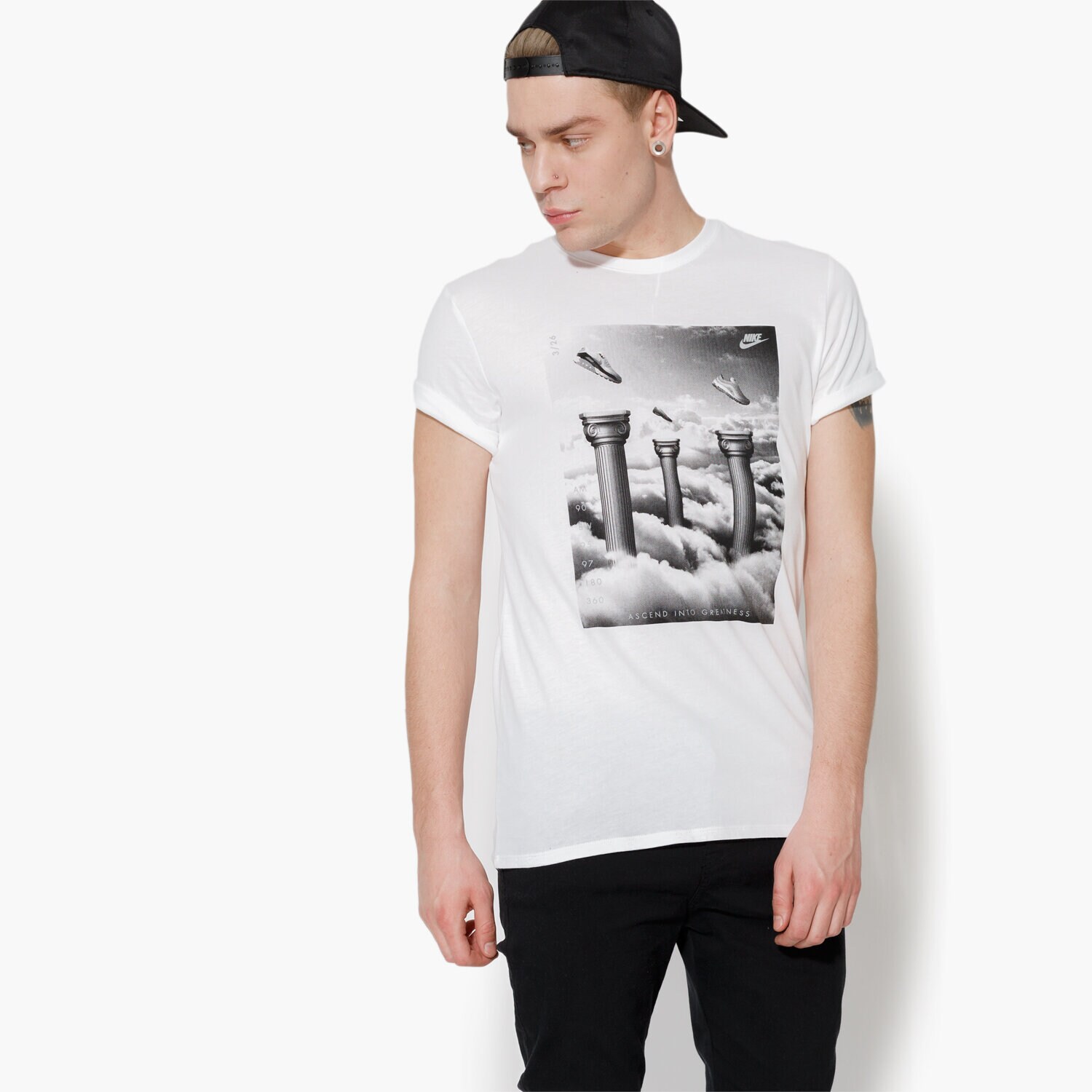 pánské tričko NIKE TRIČKO SS TEE S+ 5 867216100 BÍLÁ