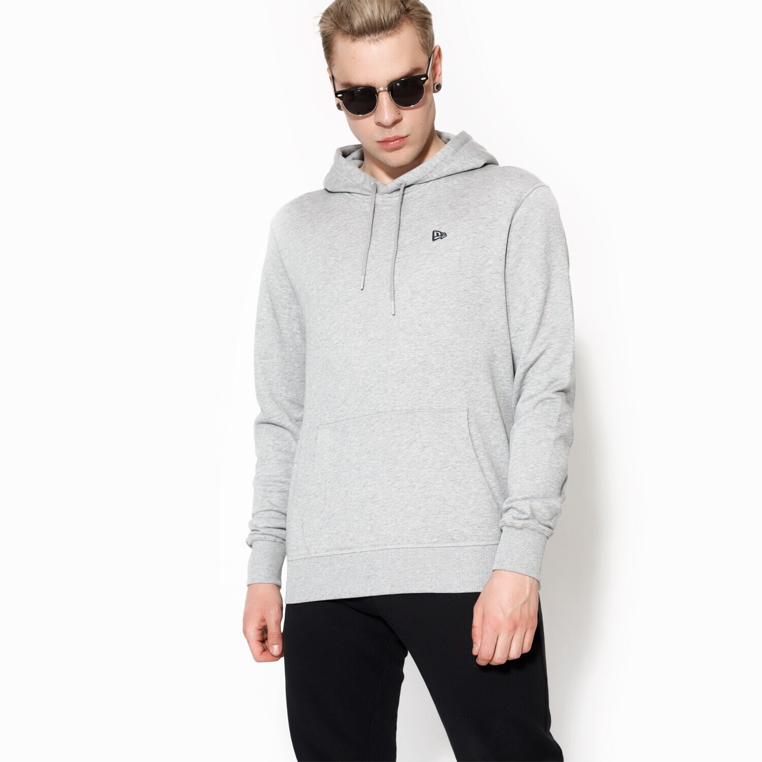 pánská mikina NEW ERA MIKINA ESSENTIAL PO HOODY NE GRY 11419431 ŠEDÁ