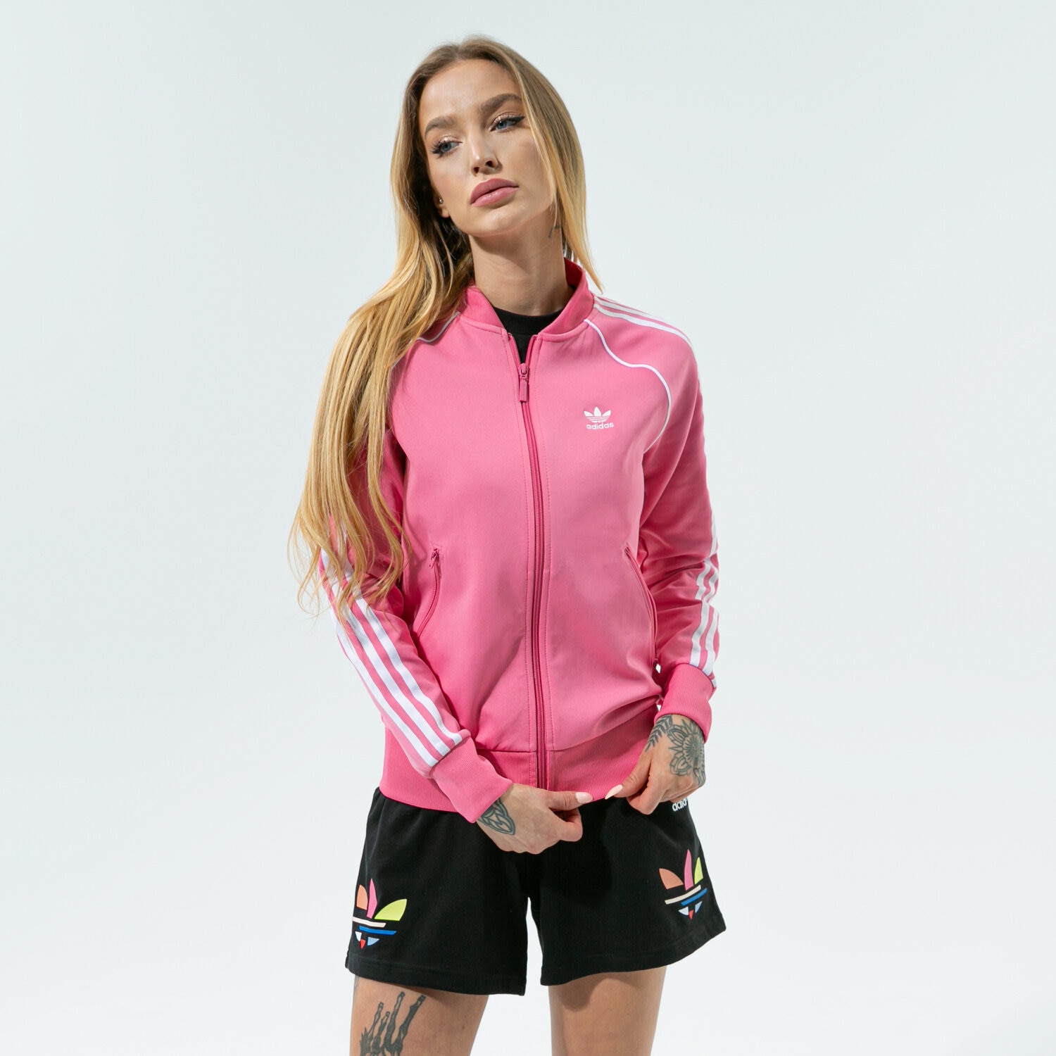 dámská mikina ADIDAS MIKINA ROZEPÍNACÍ SST TRACKTOP PB H34591 RŮŽOVÁ