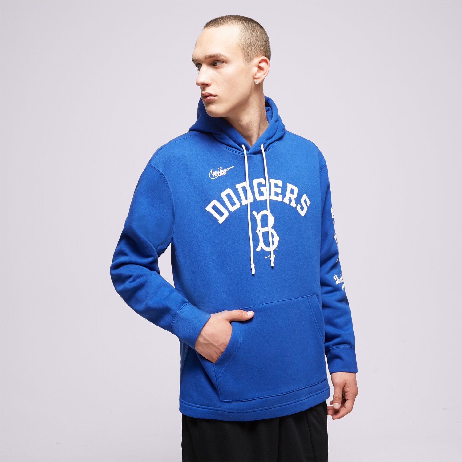 pánská mikina NIKE MIKINA S KAPUCÍ BROOKLYN DODGERS MLB NKMZ-4EW-KB-0QE MODRÁ