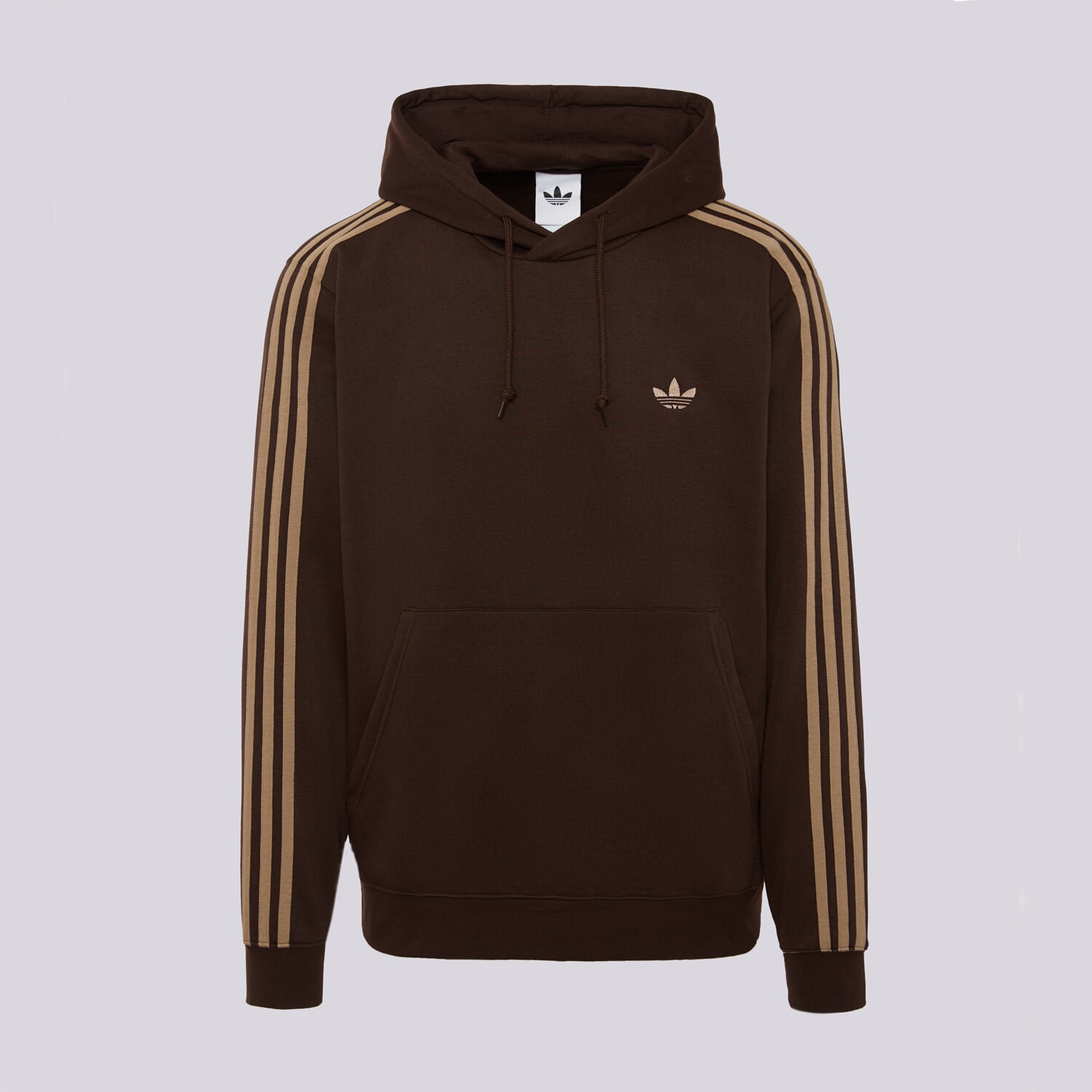 pánská mikina ADIDAS MIKINA S KAPUCÍ 3S HD KE1685 HNĚDÁ