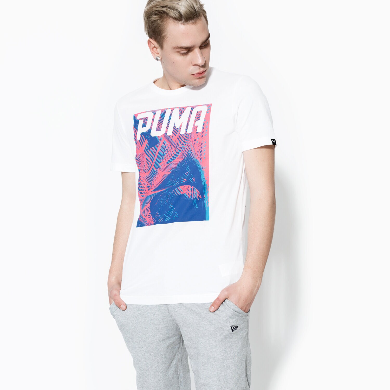 pánské tričko PUMA TRIČKO SS DYNAMO TEE 59093402 BÍLÁ