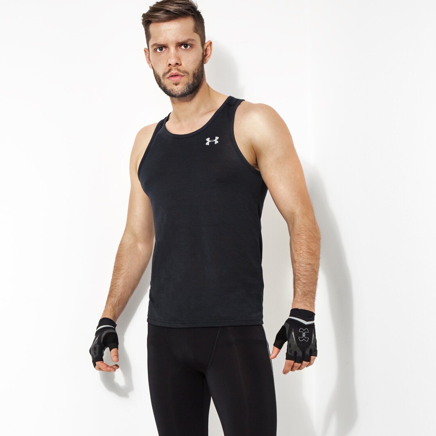 pánská košile UNDER ARMOUR TOP ST REAKER SHORTSLEEVE 1271822001 ČERNÁ