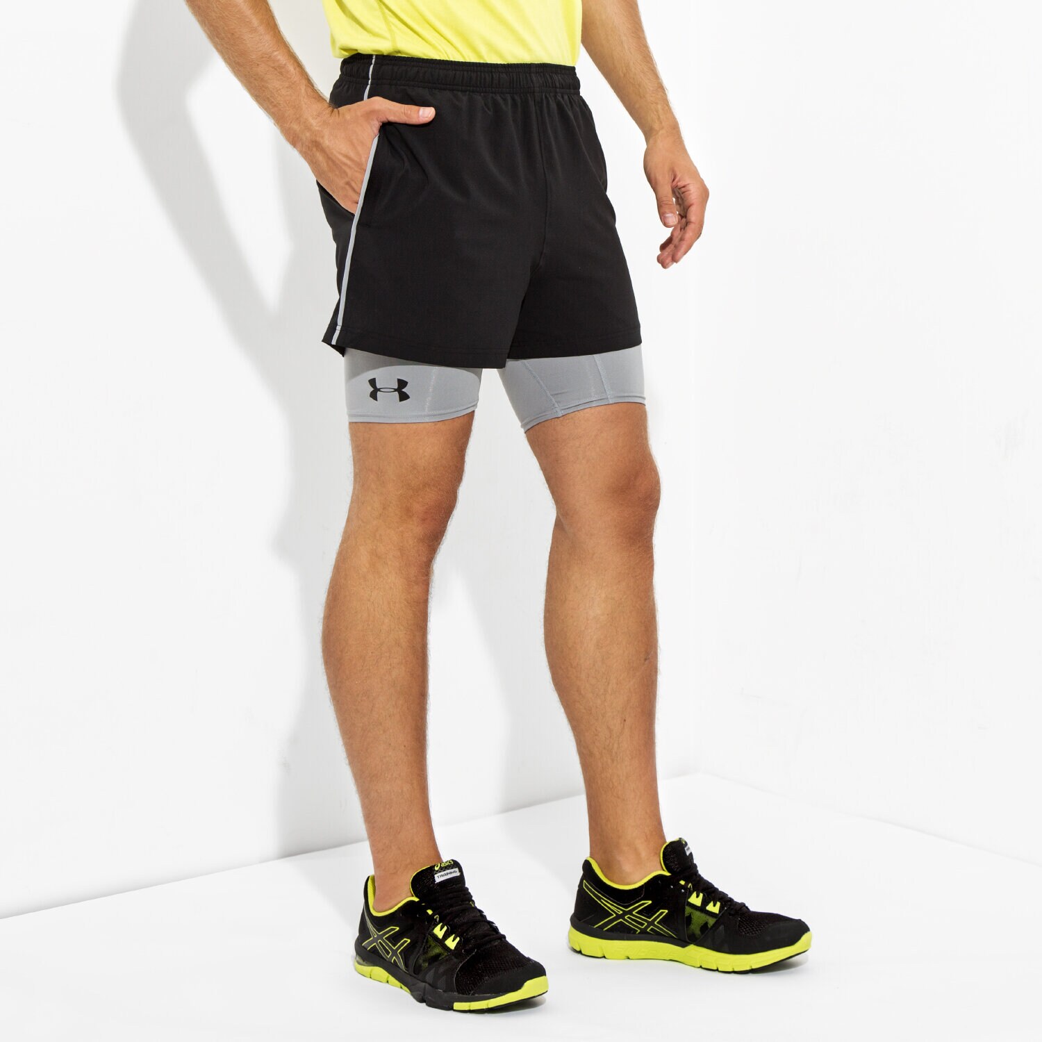 pánské kraťasy UNDER ARMOUR ŠORTKY  MIRAGE 2 I N1 SHORT 1271948001 ČERNÁ