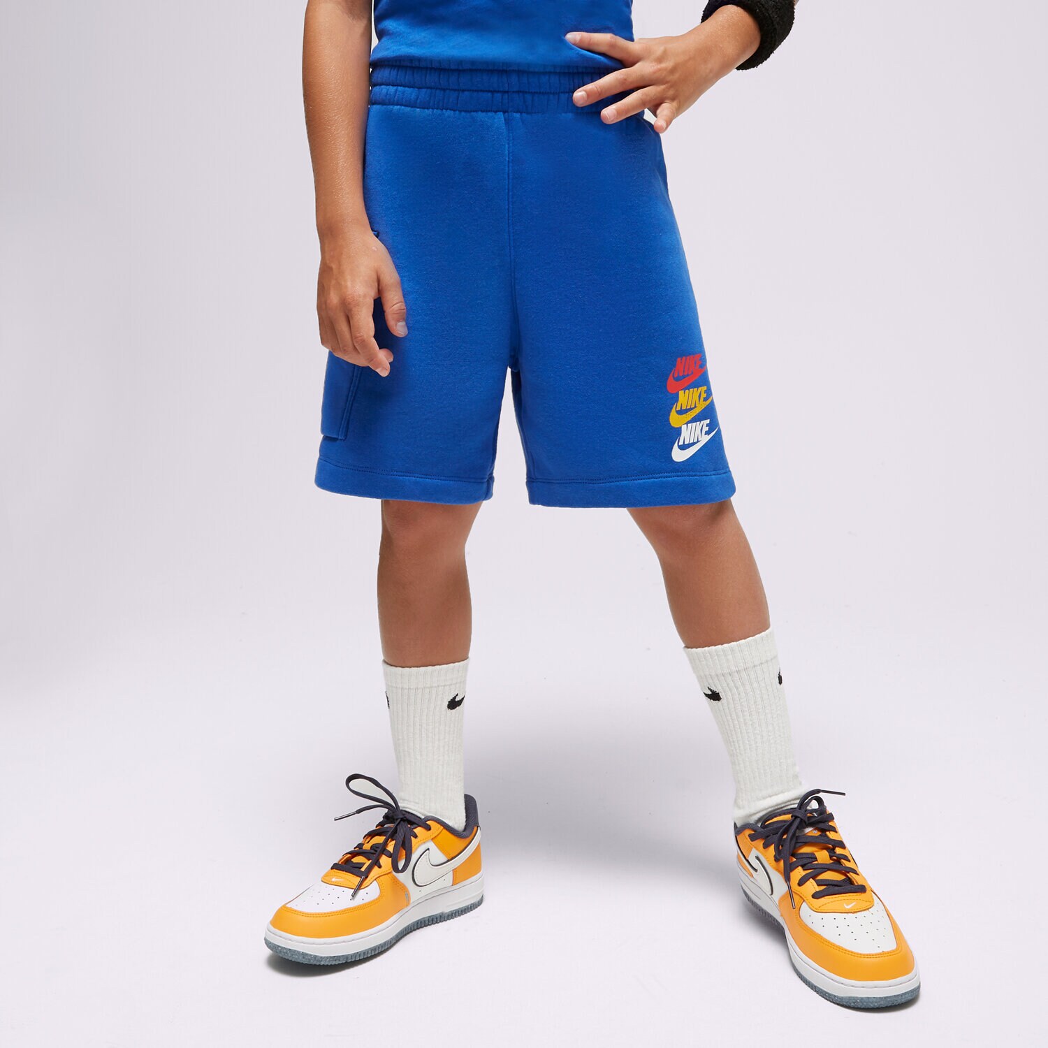 NIKE ŠORTKY  B NSW SI FLC CARGO FJ5530-480 MODRÁ
