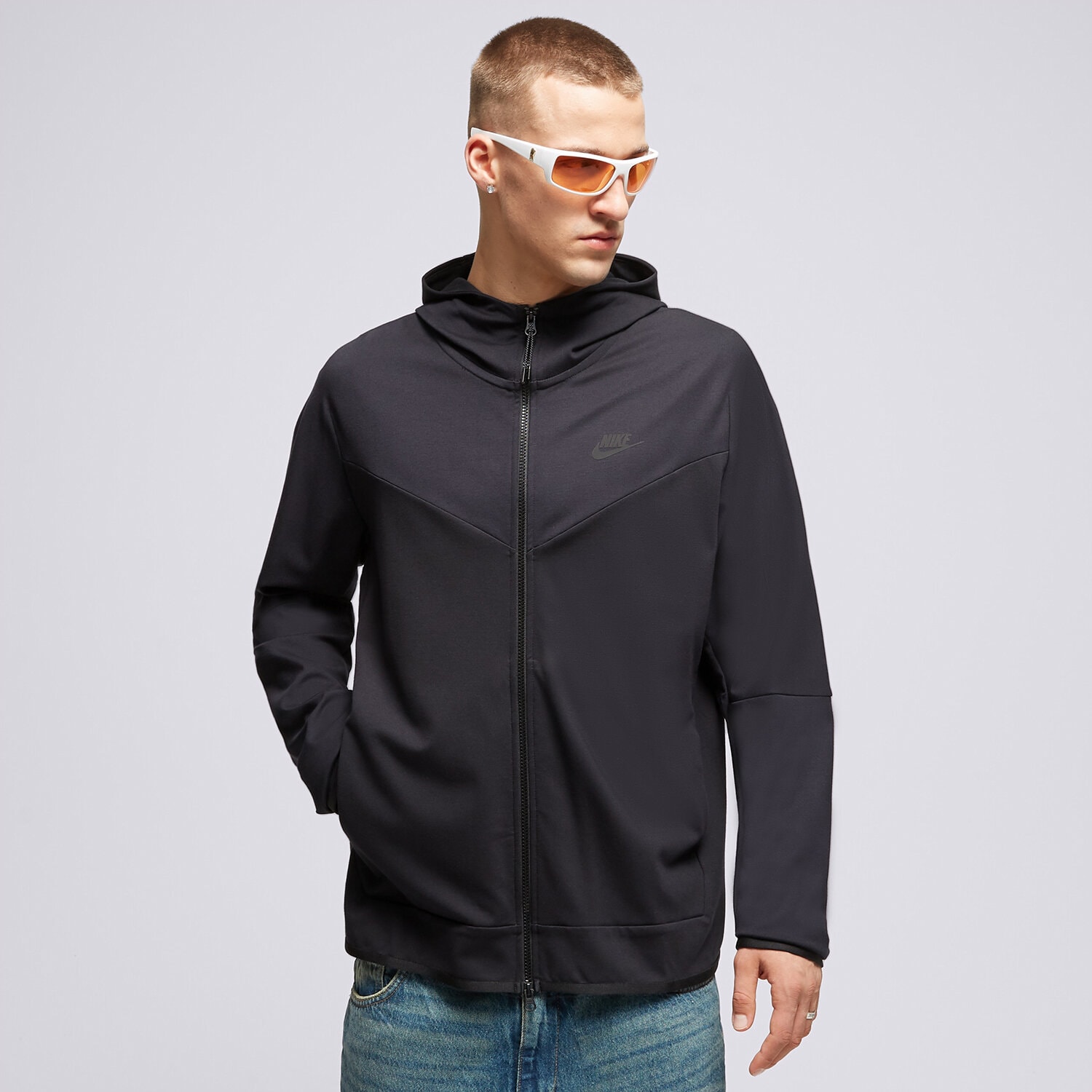 pánská mikina NIKE MIKINA ROZEPÍNACÍ S KAPUCÍ TECH FZ LIGHT DX0822-010 ČERNÁ