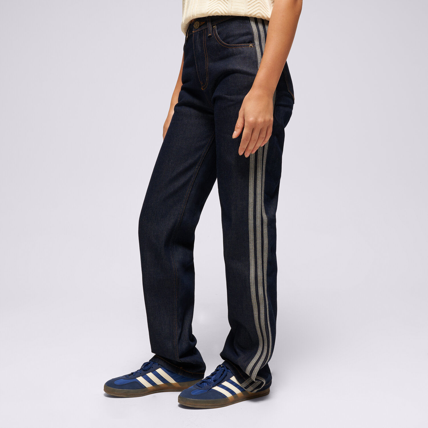 dámské kalhoty ADIDAS KALHOTY  FIREBIRD DENIM KQ6489 TMAVOMODRÁ
