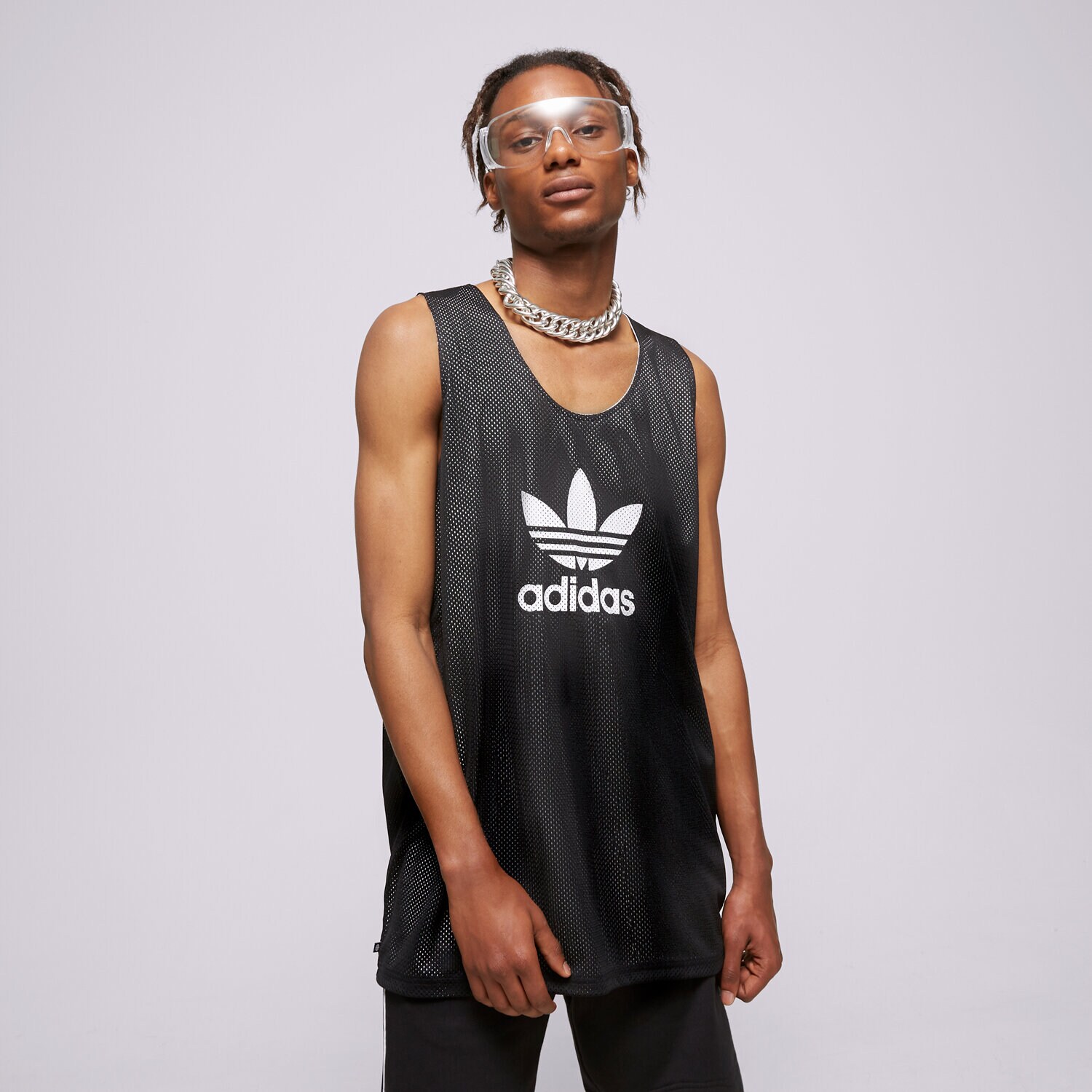pánská košile ADIDAS TOP BBALL TREFO JSY HS2067 ČERNÁ