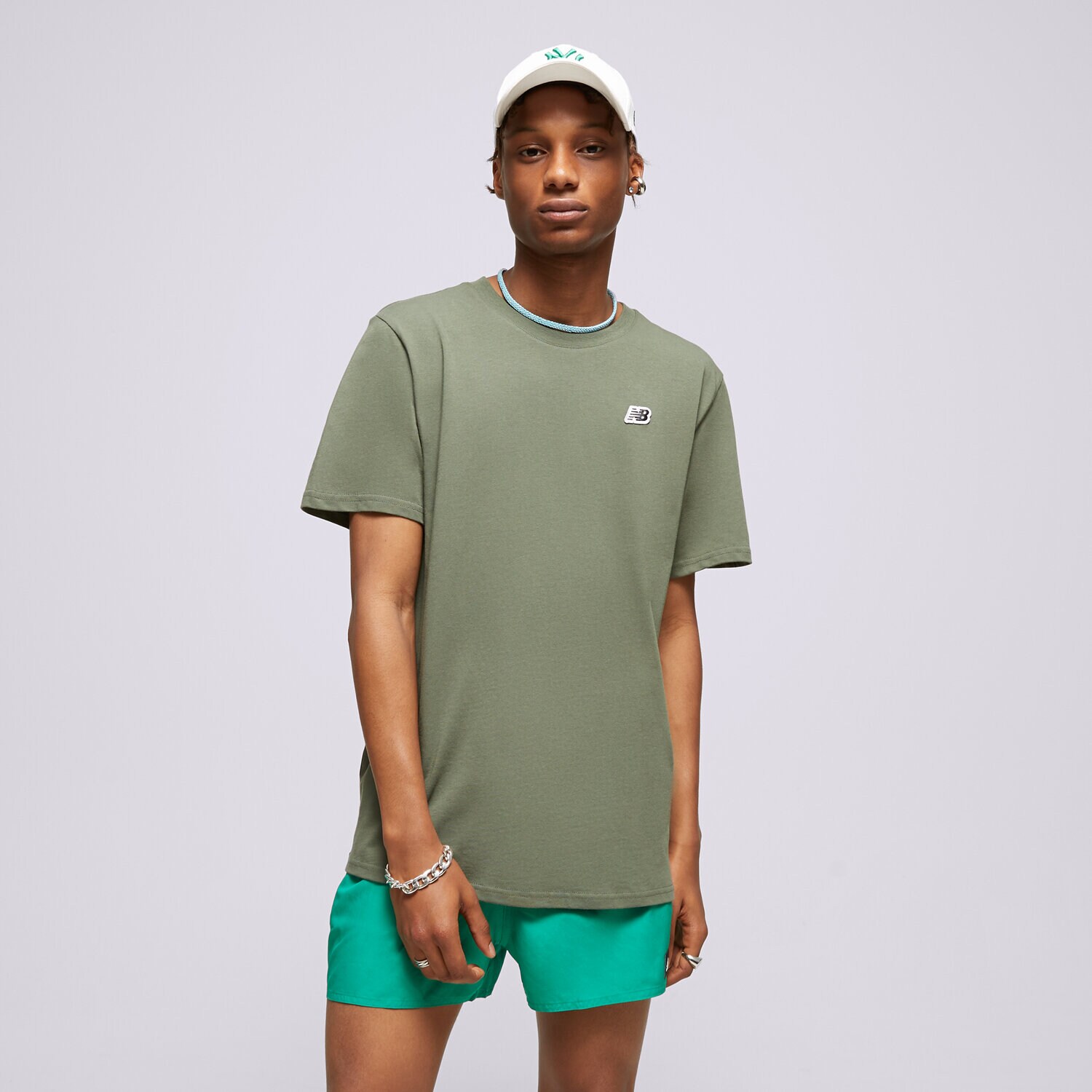 pánské tričko NEW BALANCE TRIČKO SMALL LOGO TEE MT23600DON ZELENÁ
