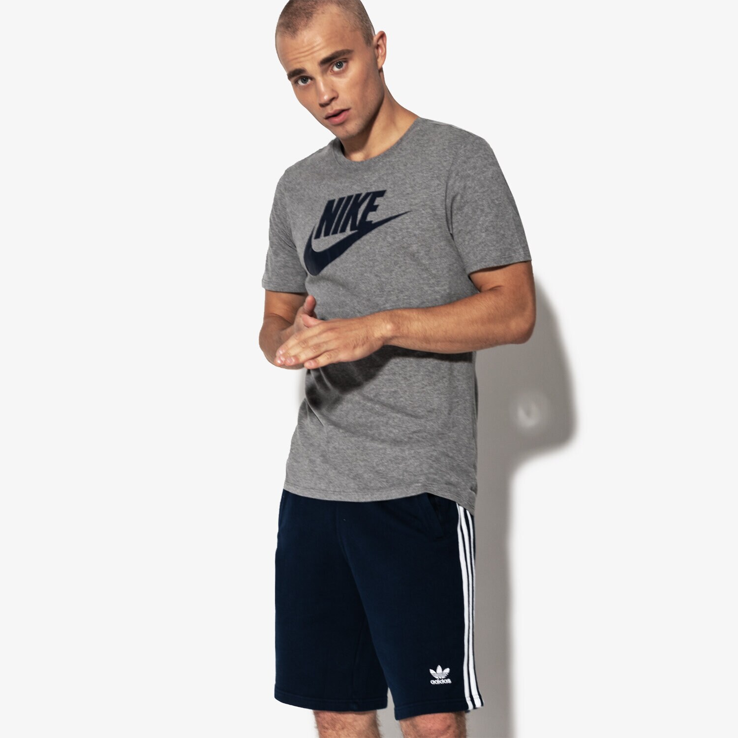 pánské tričko NIKE TRIČKO M NSW ICON FUTUR 696707091 ŠEDÁ