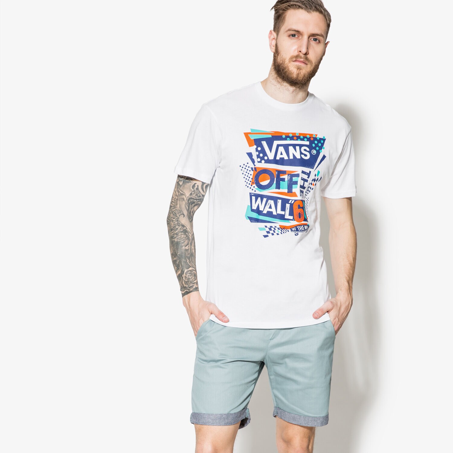 pánské tričko VANS TRIČKO SS STENCILED II V00WBZM7A BÍLÁ