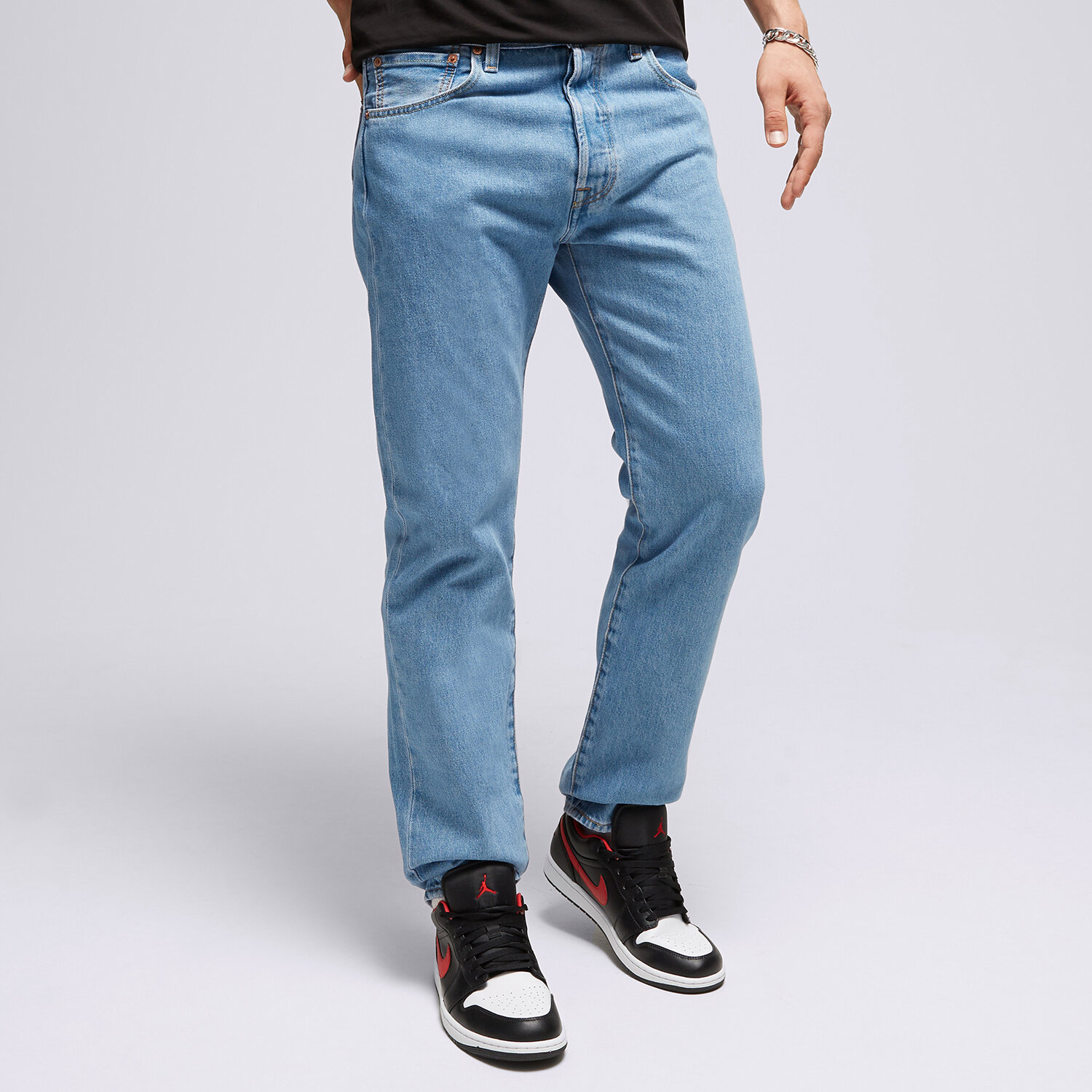 pánské kalhoty LEVI'S KALHOTY  501® 93 STRAIGHT LIGHT INDIGO 79830-0274 MODRÁ