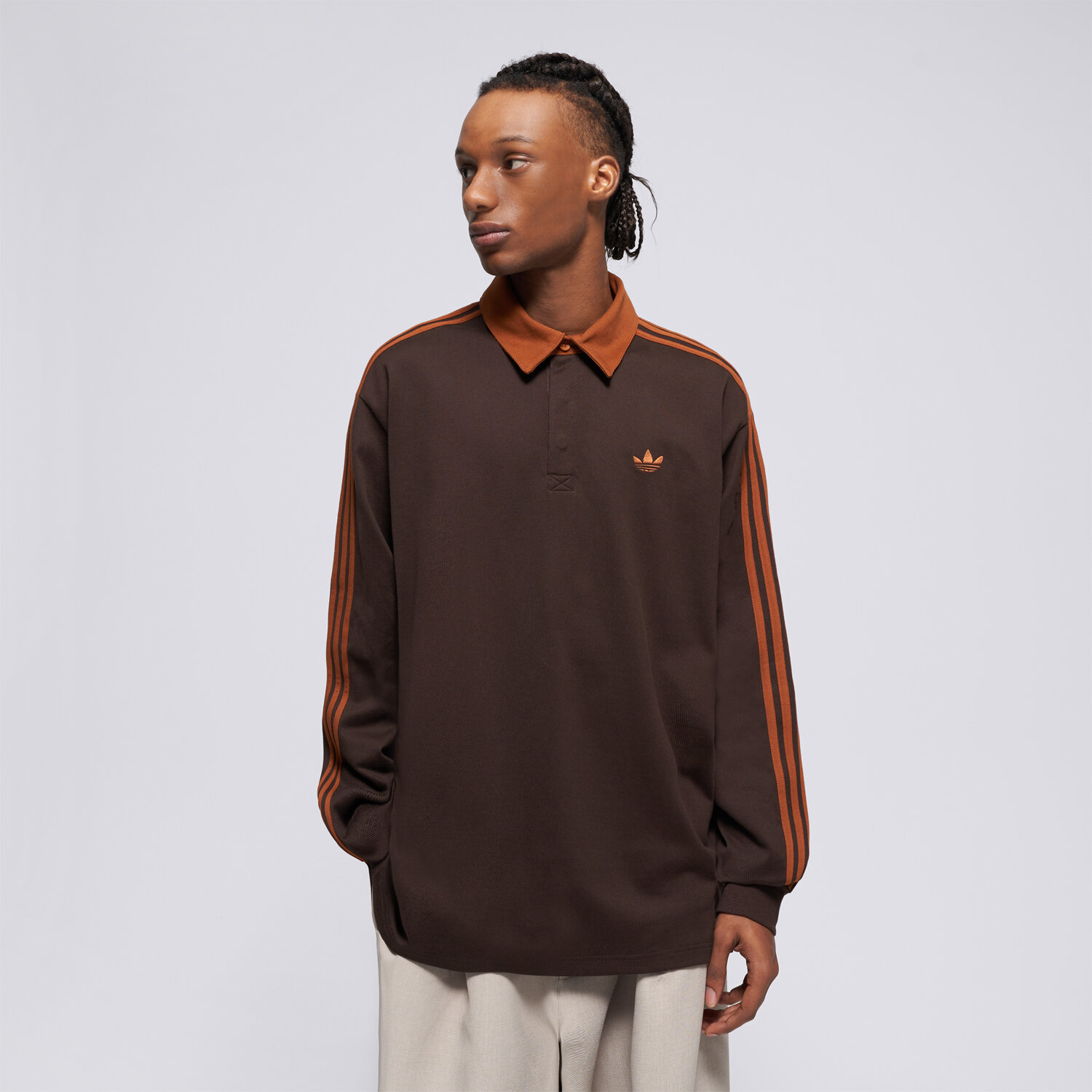 pánské polo tričko ADIDAS TRIČKO 3S PL KE4112 HNĚDÁ
