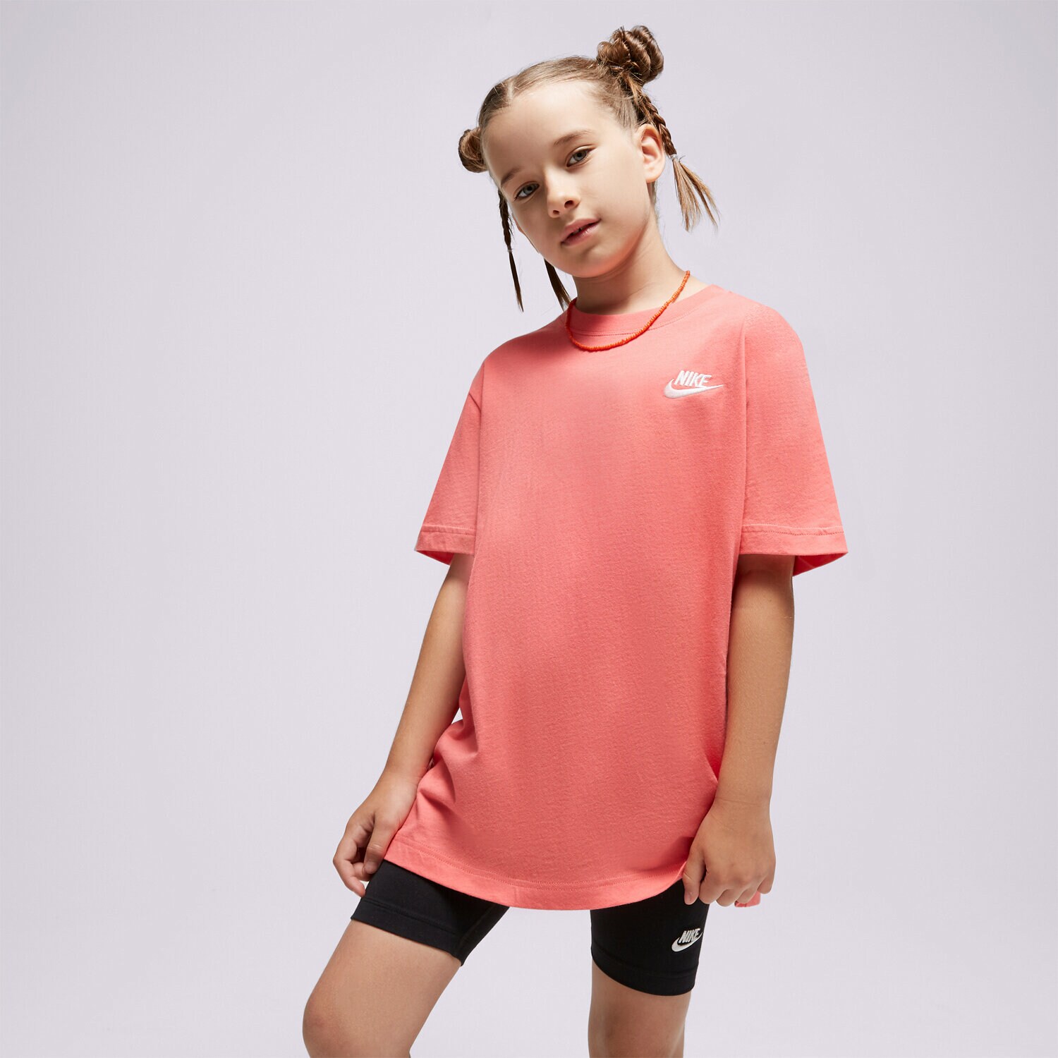 dětské tričko NIKE TRIČKO G NSW TEE CLUB SS BOY FD0927-894 RŮŽOVÁ