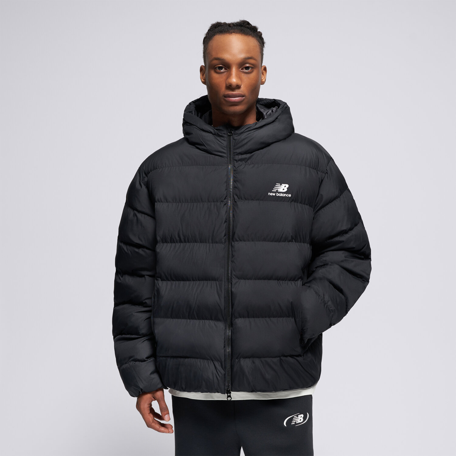 pánská zimní bunda NEW BALANCE BUNDA ZIMNÍ BOSTON PUFFER JACKET MJ62G17OBK ČERNÁ