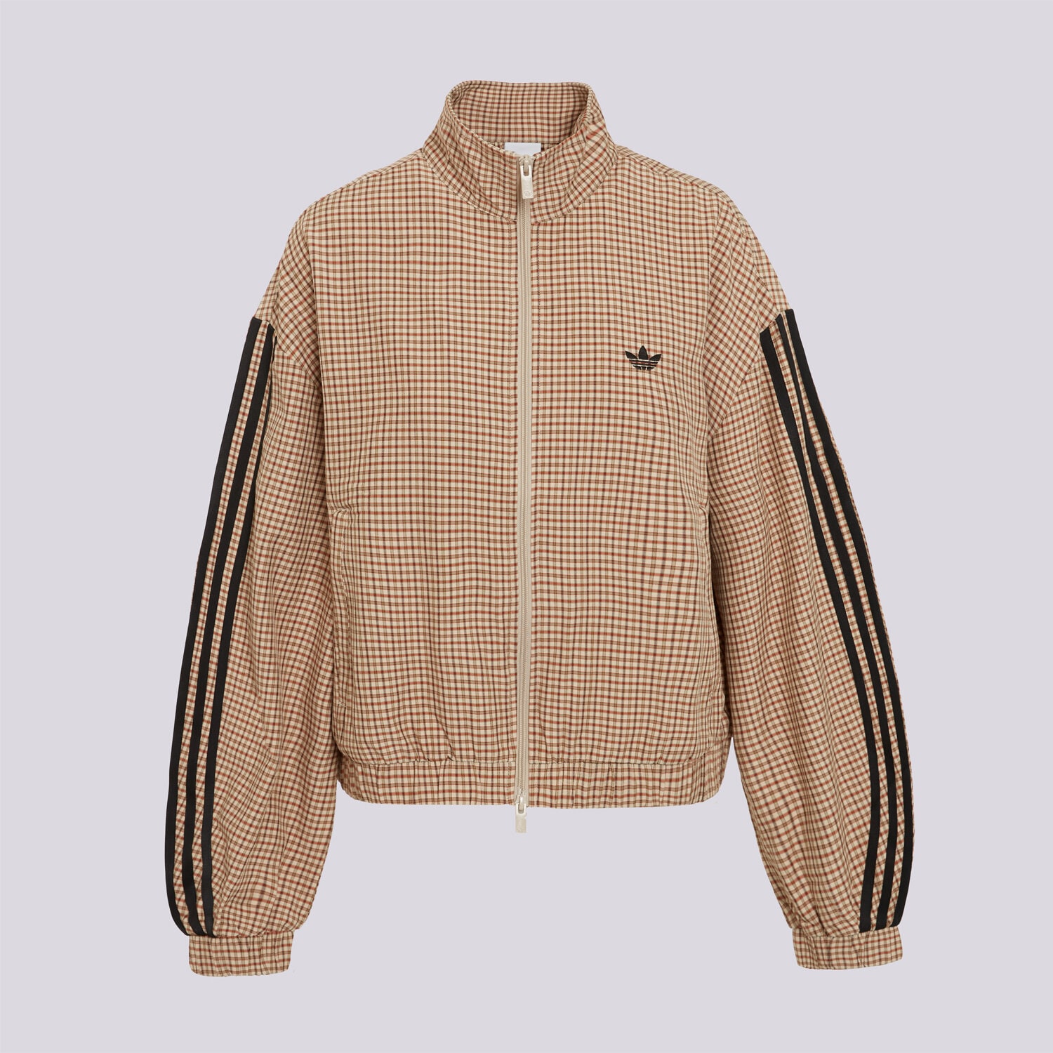 dámská mikina ADIDAS MIKINA ROZEPÍNACÍ CHECKS TT LE8307 BÉŽOVÁ