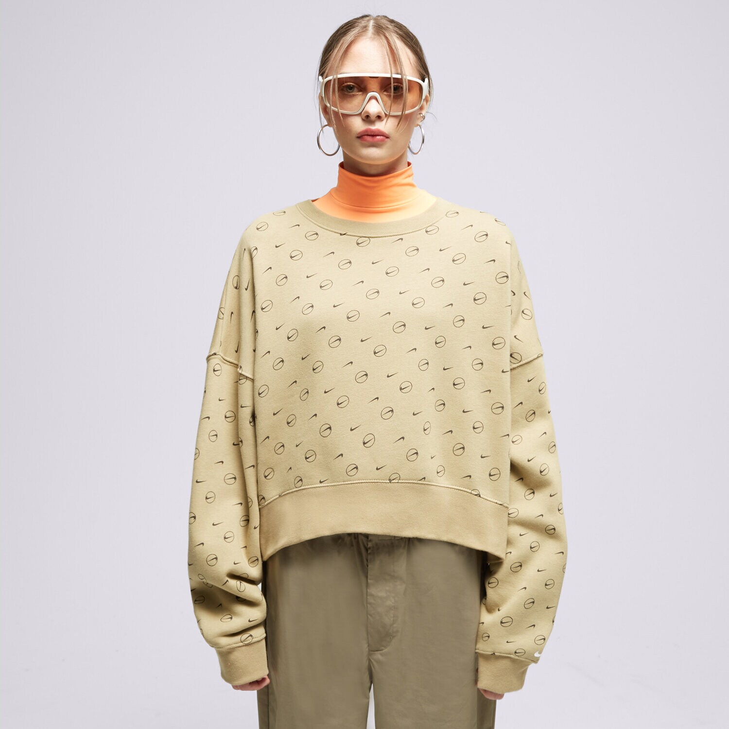 dámská mikina NIKE MIKINA DD9689 DD9689-297 BÉŽOVÁ