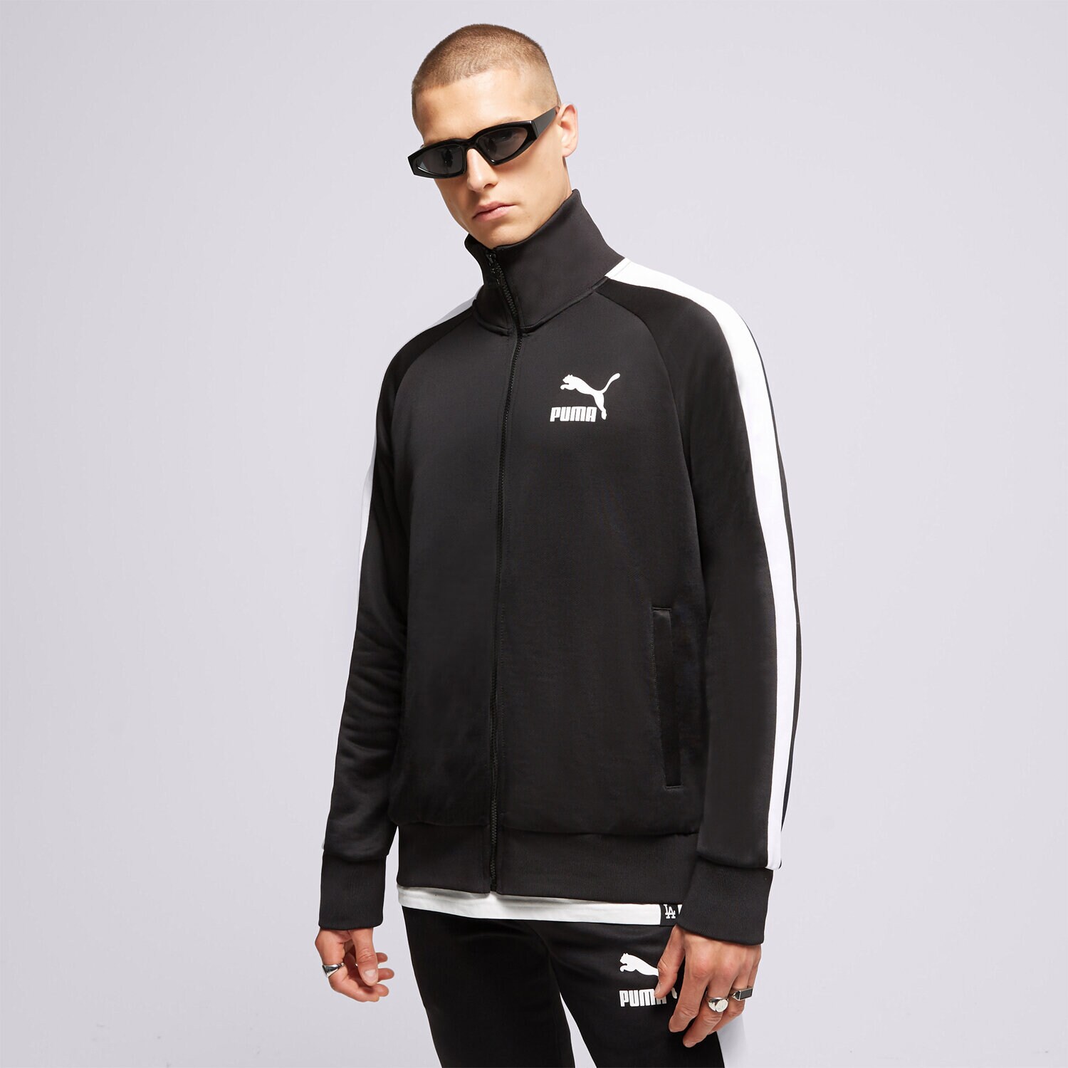 pánská mikina PUMA MIKINA ROZEPÍNACÍ ICONIC T7 TRACK 53009401 ČERNÁ