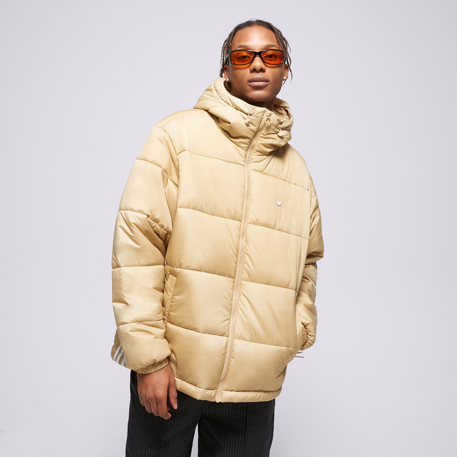 pánská zimní bunda ADIDAS BUNDA ZIMNÍ PAD HOODED PUFF H13556 KHAKI