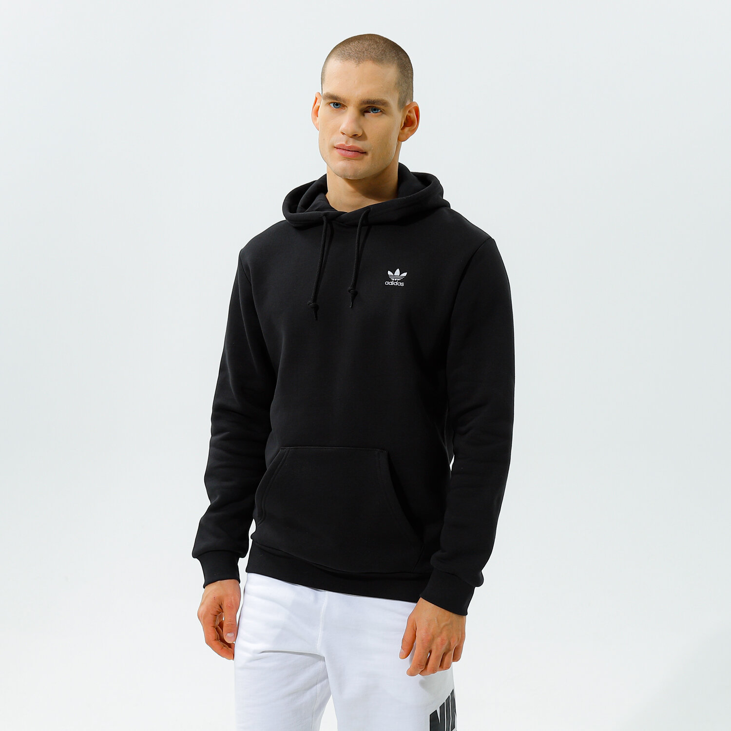 pánská mikina ADIDAS MIKINA S KAPUCÍ TREFOIL ESSENTIAL HOODIE H34652 ČERNÁ