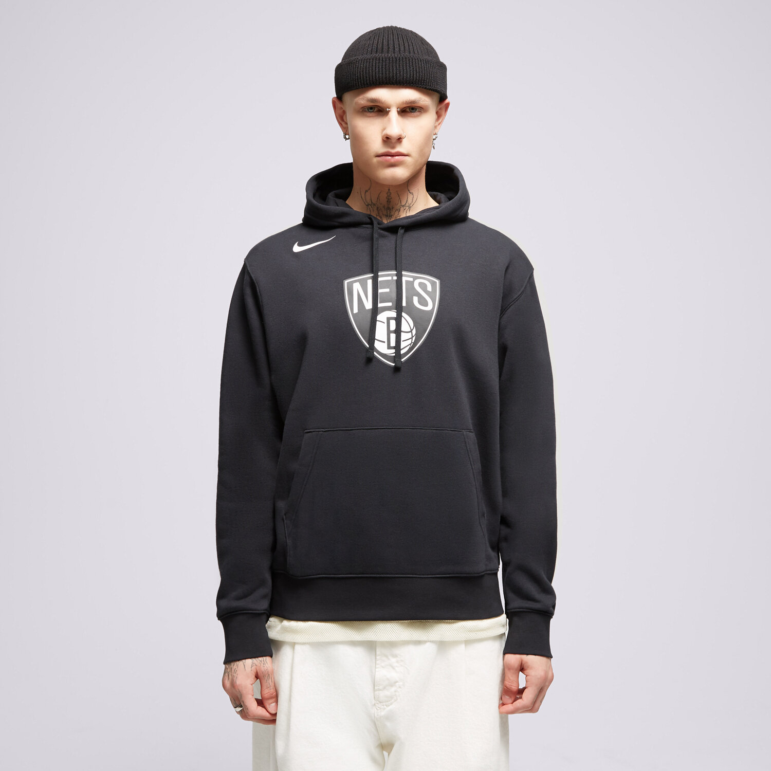 pánská mikina NIKE MIKINA S KAPUCÍ BKN MNK CLUB HDY PO NBA FB4744-010 ČERNÁ