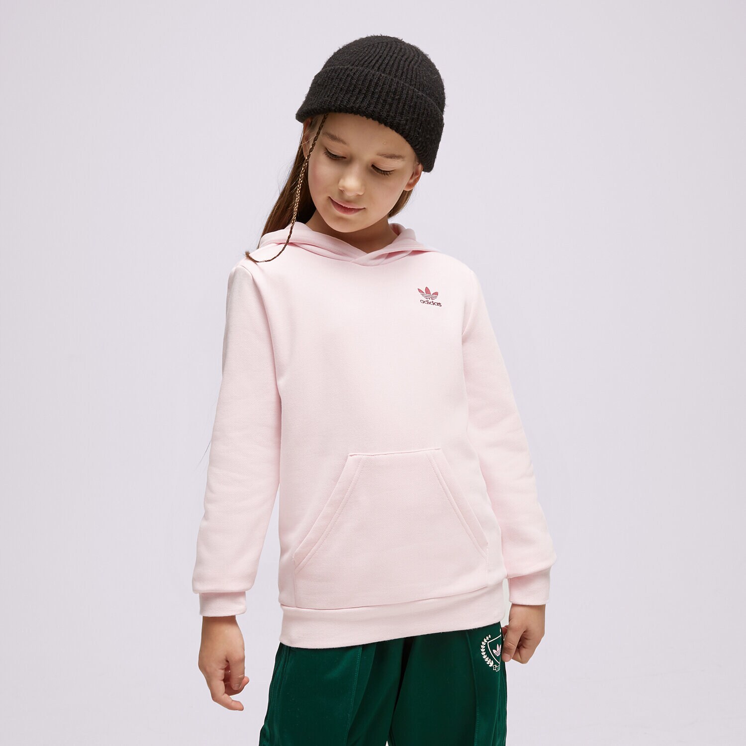 dětská mikina ADIDAS MIKINA S KAPUCÍ HOODIE GIRL IJ9715 RŮŽOVÁ