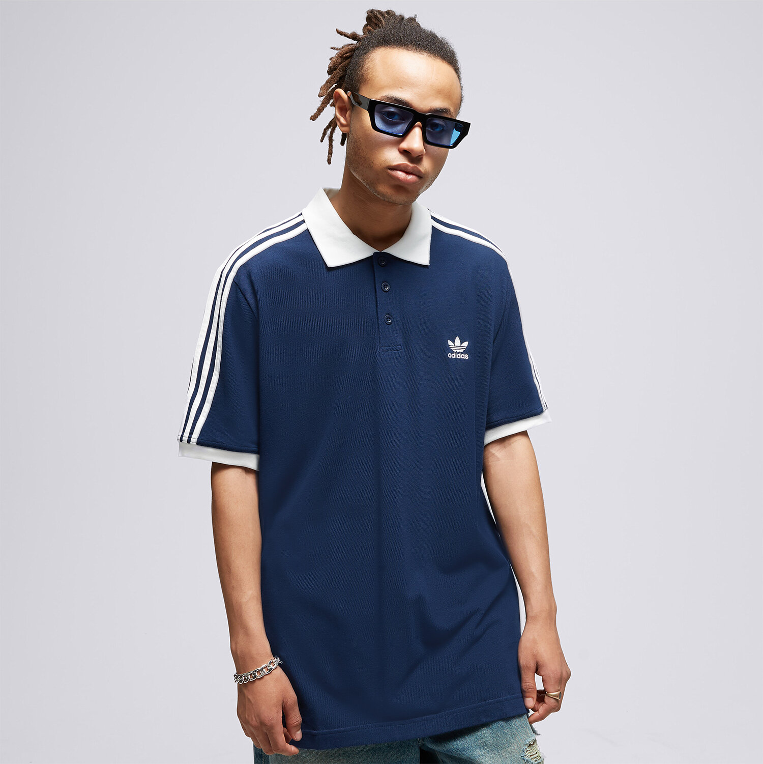 pánské polo tričko ADIDAS TRIČKO 3-STRIPE TRIČKO II5776 TMAVOMODRÁ