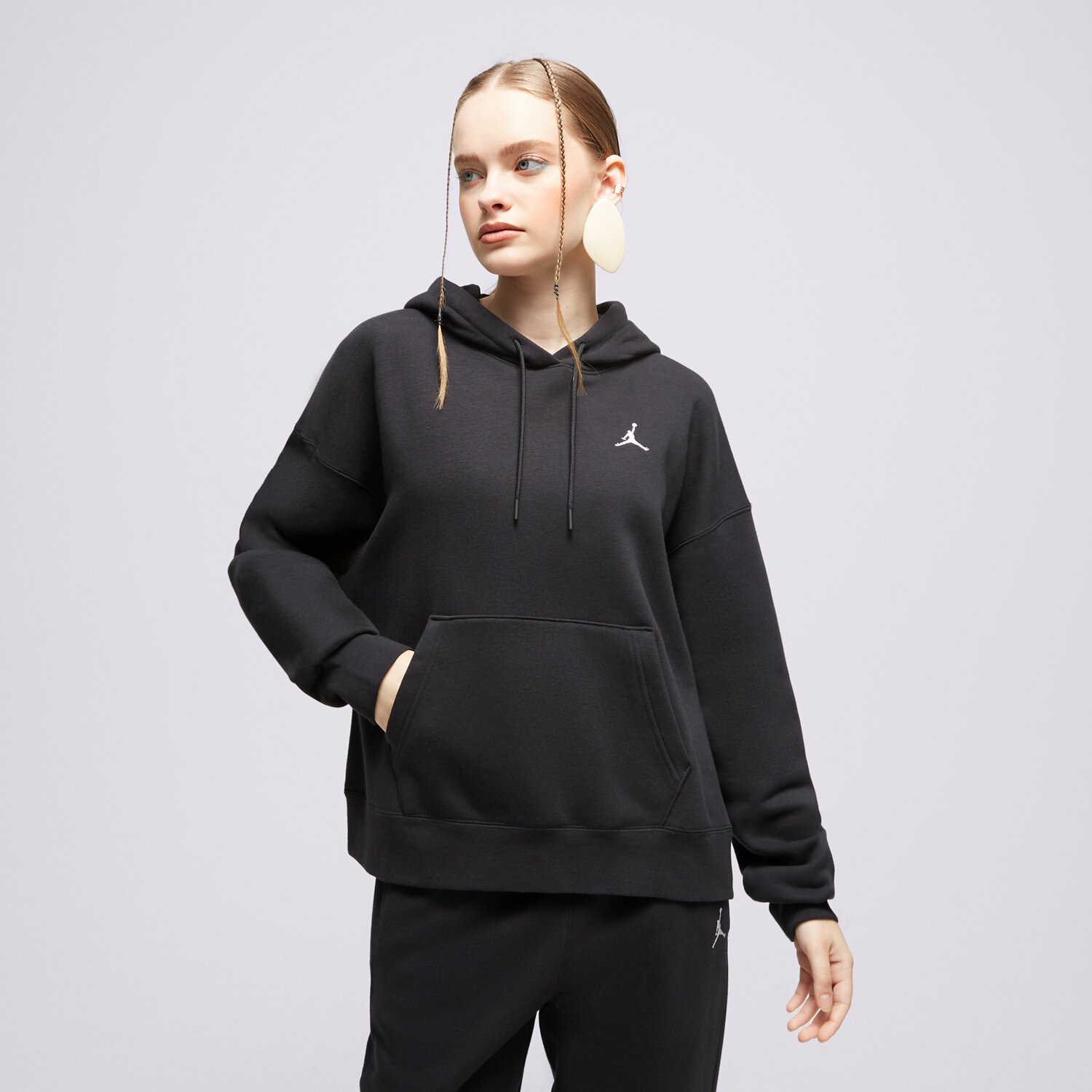 dámská mikina JORDAN MIKINA S KAPUCÍ W J BRKLN FLC PO 2 FN4488-010 ČERNÁ
