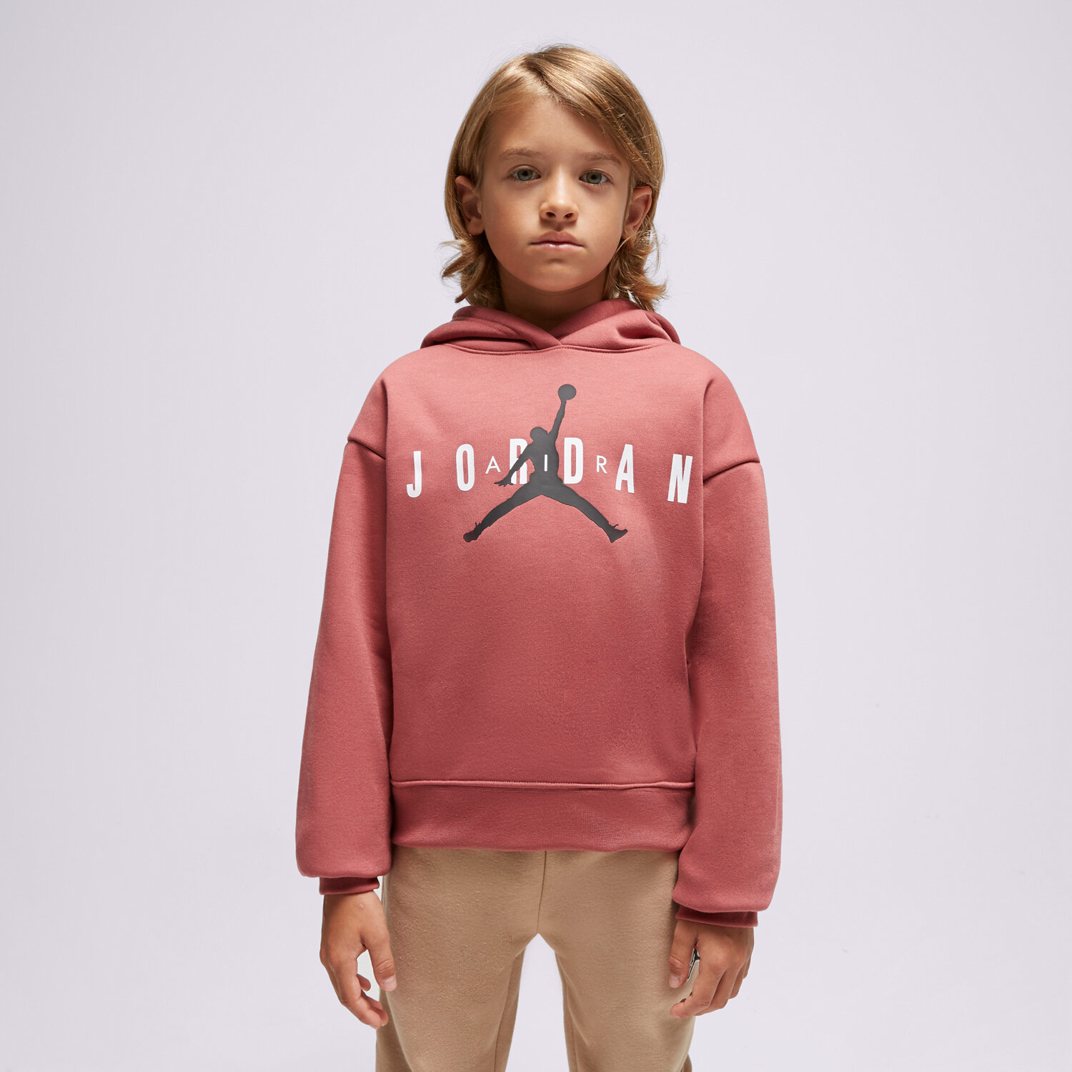 dětská mikina JORDAN MIKINA S KAPUCÍ JUMPMAN PO GIRL 45B914P9I RŮŽOVÁ