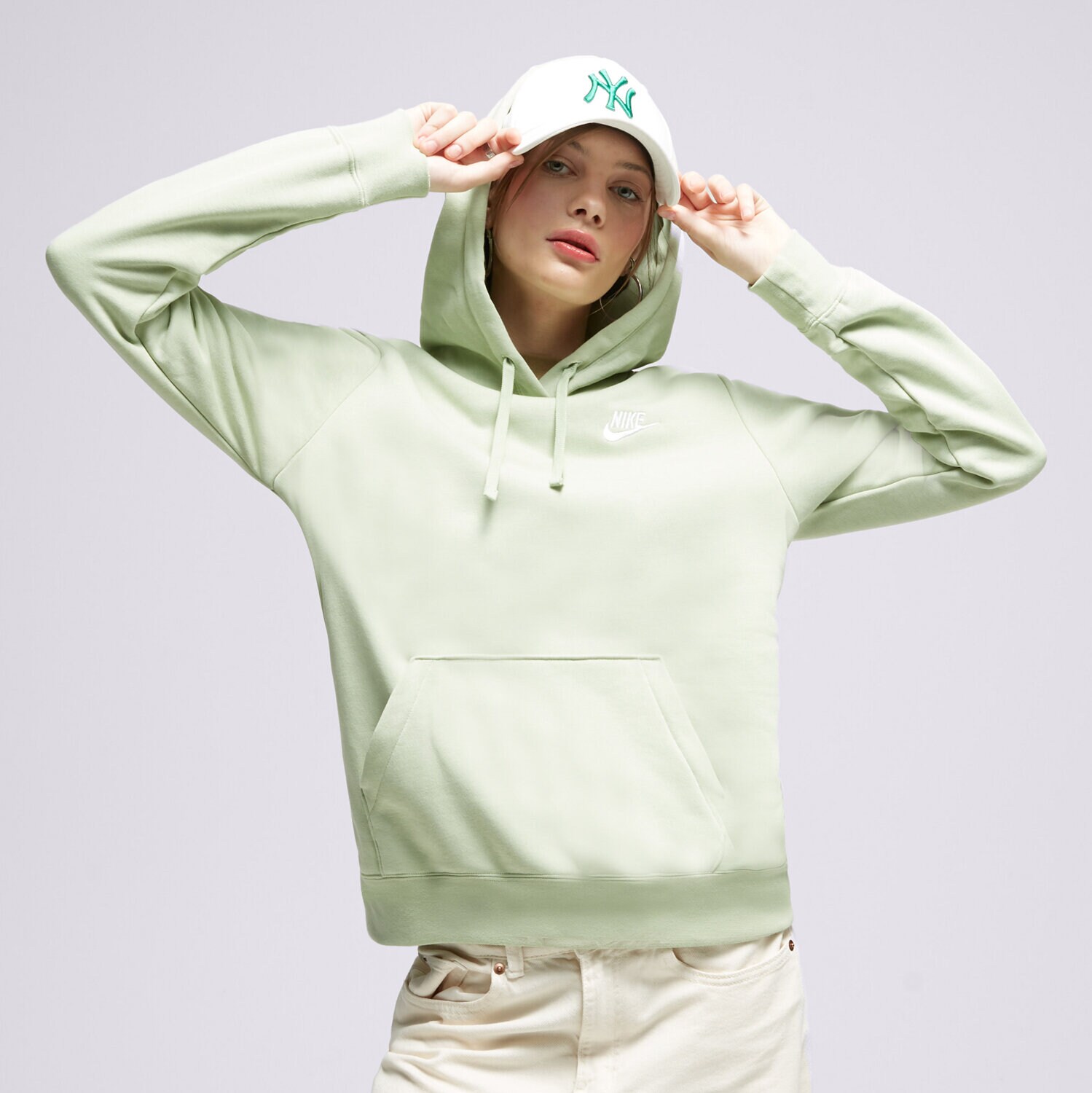 dámská mikina NIKE MIKINA S KAPUCÍ W NSW CLUB FLC DQ5793-343 ZELENÁ