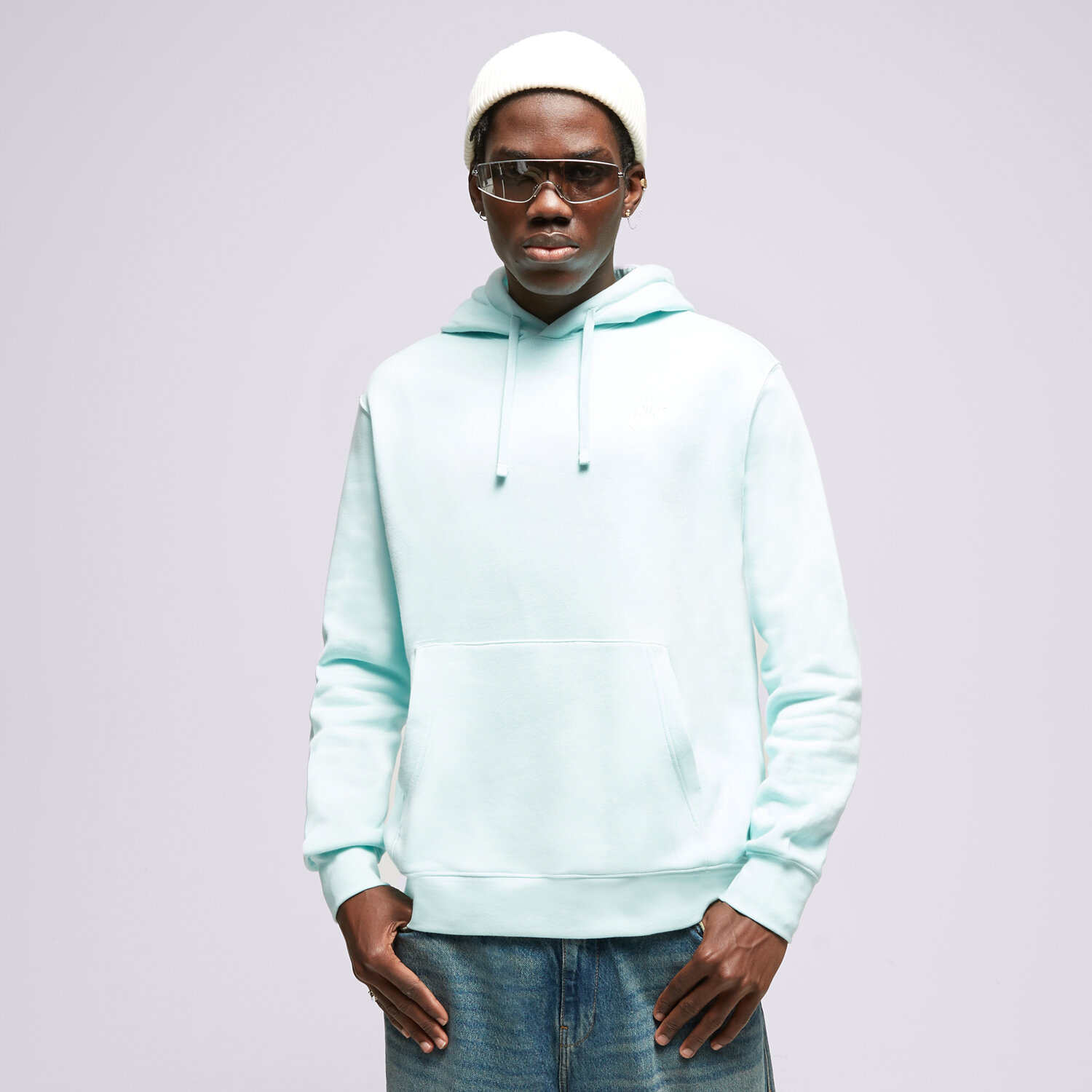 pánská mikina NIKE MIKINA S KAPUCÍ NIKE SPORTSWEAR CLUB BV2654-346 Tyrkysová