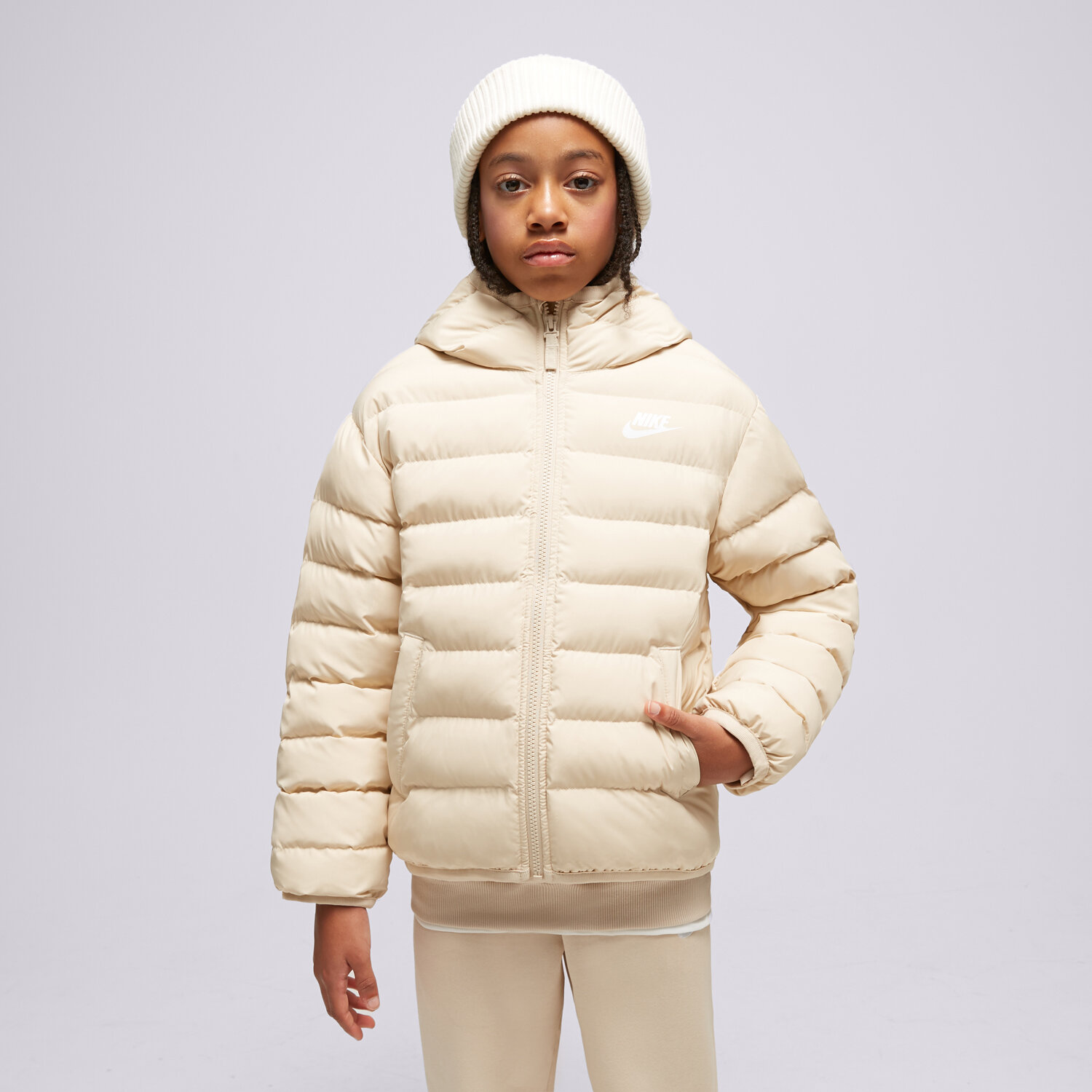dětské tričko NIKE BUNDA ZIMNÍ K NSW LOW SYNFL HD GIRL FD2845-126 BÉŽOVÁ