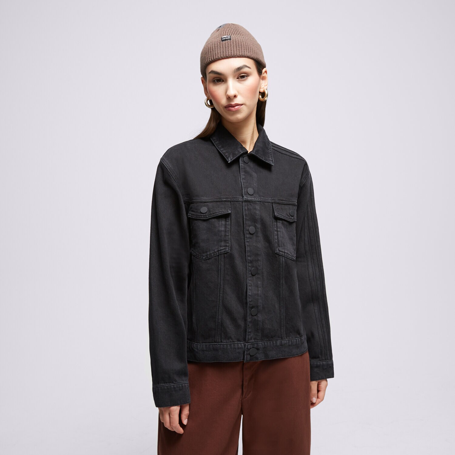 Přechodná bunda dámská (podzimní, jarní) ADIDAS BUNDA DENIM JACKET IJ8337 ČERNÁ