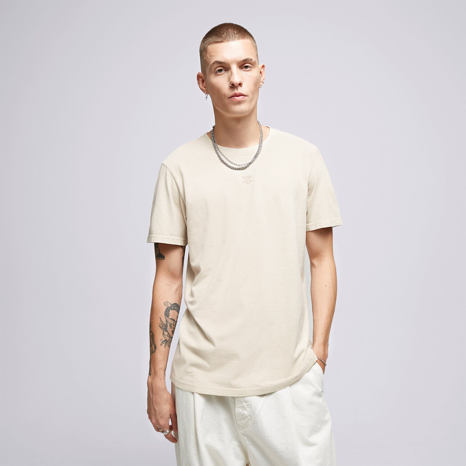 pánské tričko CONFRONT TRIČKO ESSENTIAL TRIČKO BEIGE CF323TSM41002 BÉŽOVÁ