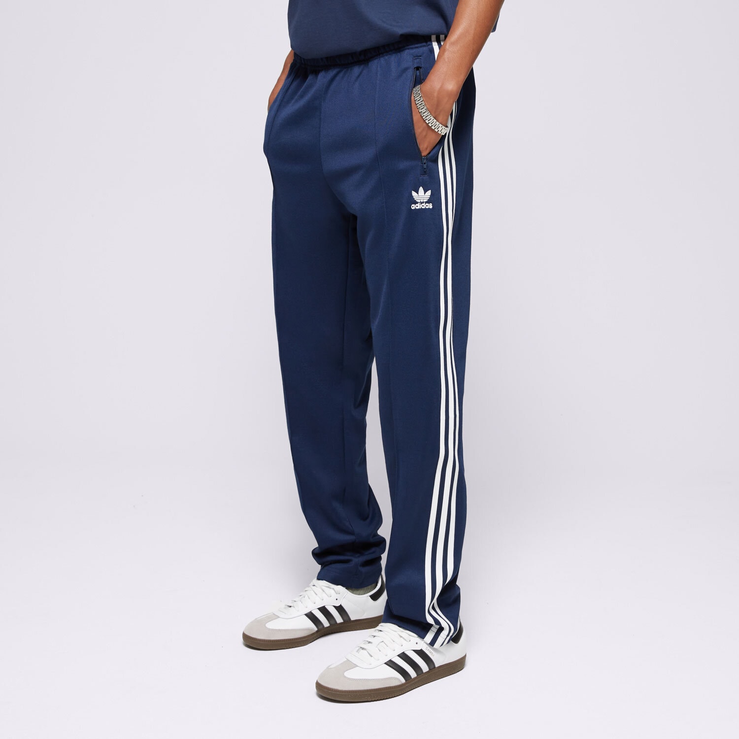 pánské kalhoty ADIDAS KALHOTY  BECKENBAUER TP IP0421 TMAVOMODRÁ