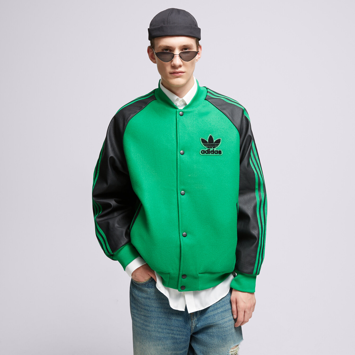 Přechodná bunda pánská (podzimní, jarní) ADIDAS BUNDA SST VARSITY  HZ0696 ZELENÁ