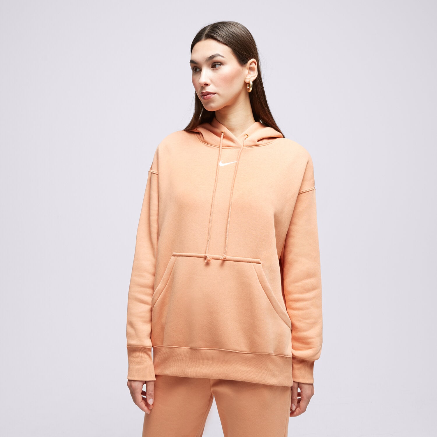 dámská mikina NIKE MIKINA S KAPUCÍ W NSW PHNX FLC OS DQ5860-225 HNĚDÁ